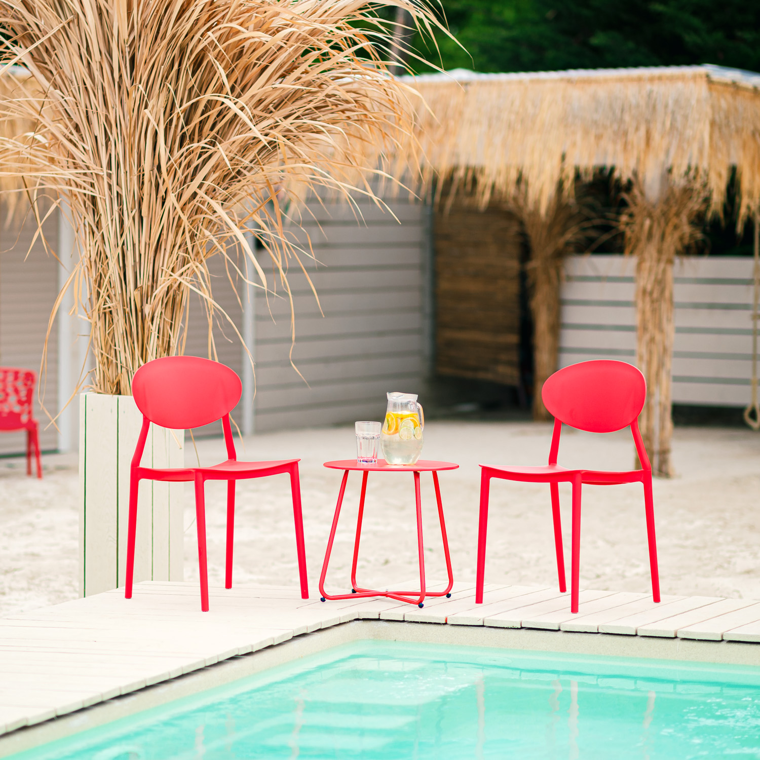 Garden chair Set of 4 Camping chairs 5 different colours Outdoor chairs Plastic Stacking chairs Kitchen chairs