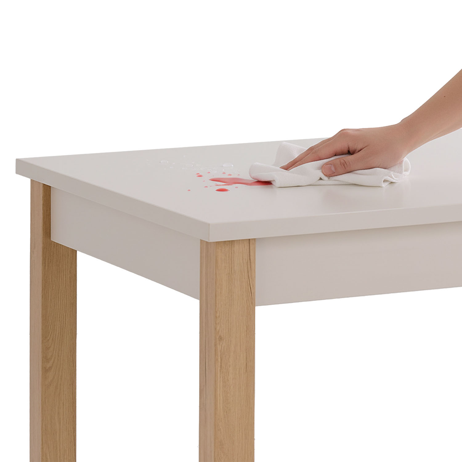 Modern Dining Table Kitchen Table Wooden Table 160x80 cm Beige Grey 8 Seater Extendable