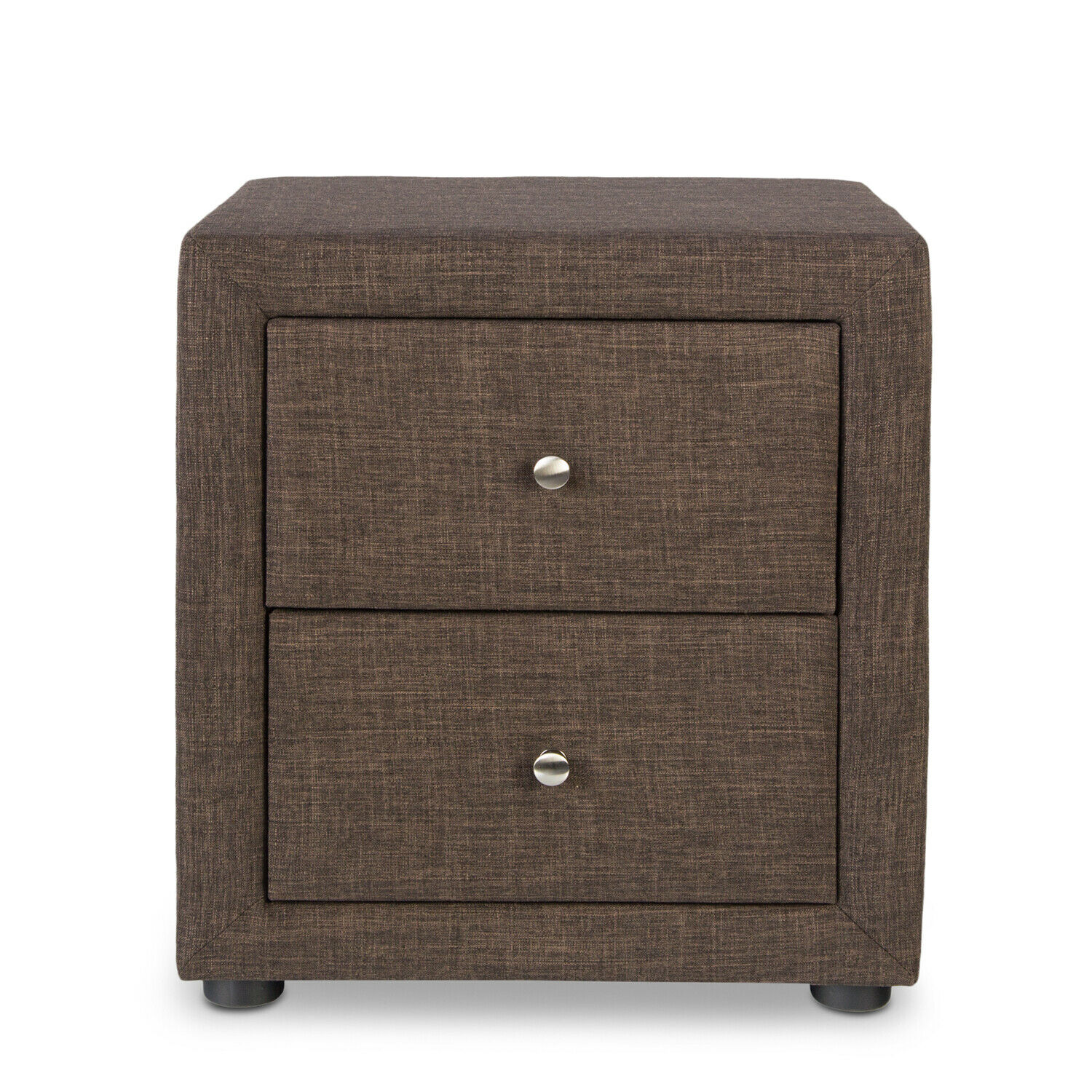 Bedside table nightstand bedroom night chest drawers side table grey fabric