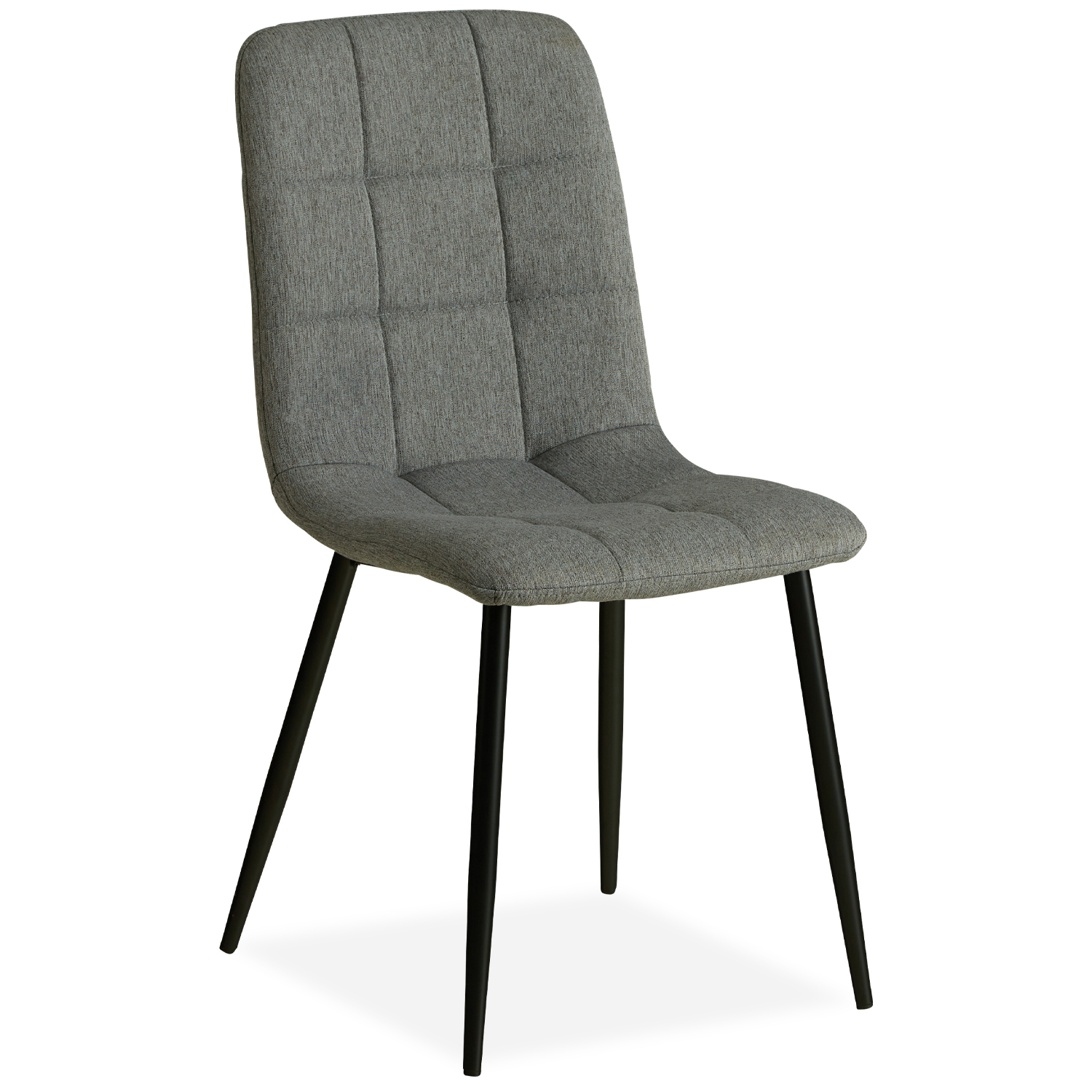 Upholstered Chair Linen Grey | Set of 6 | without Armrests | Kitchen Dining Room Office