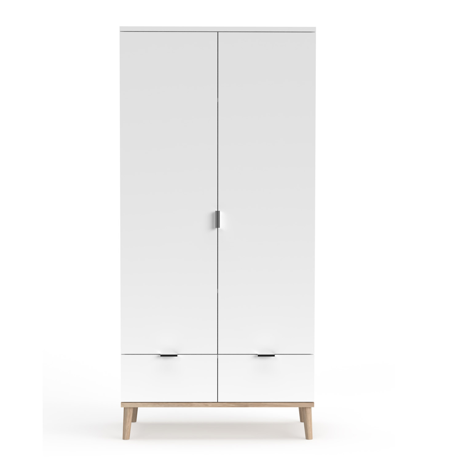 Wardrobe Closet White180 cm Wood Cabinet 2 Doors Hallway Cabinet Multipurpose Cabinet