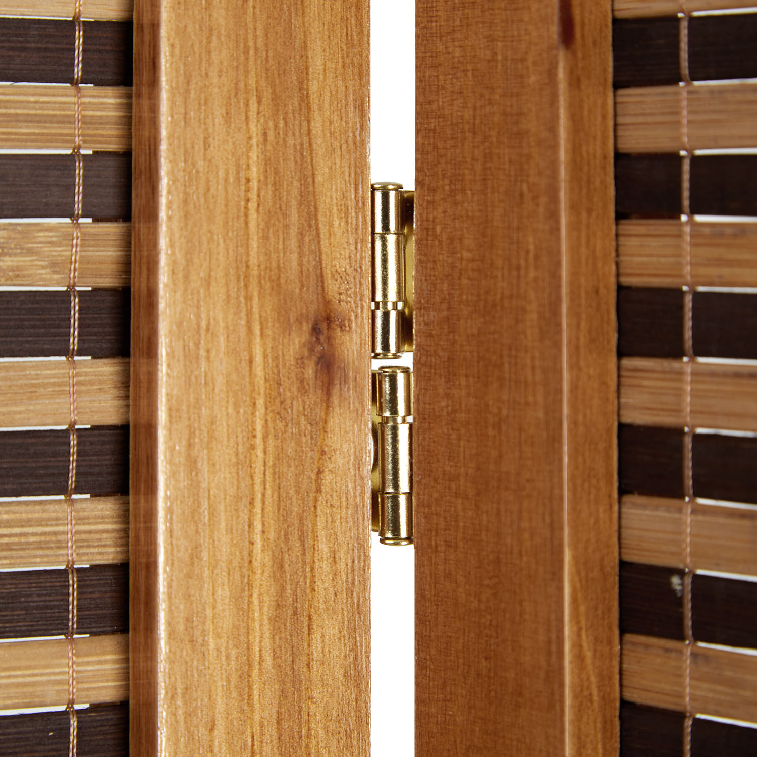 Paravent Brown Wooden Slats | 5-panel | Wood | Room Divider Partition Privacy Screen