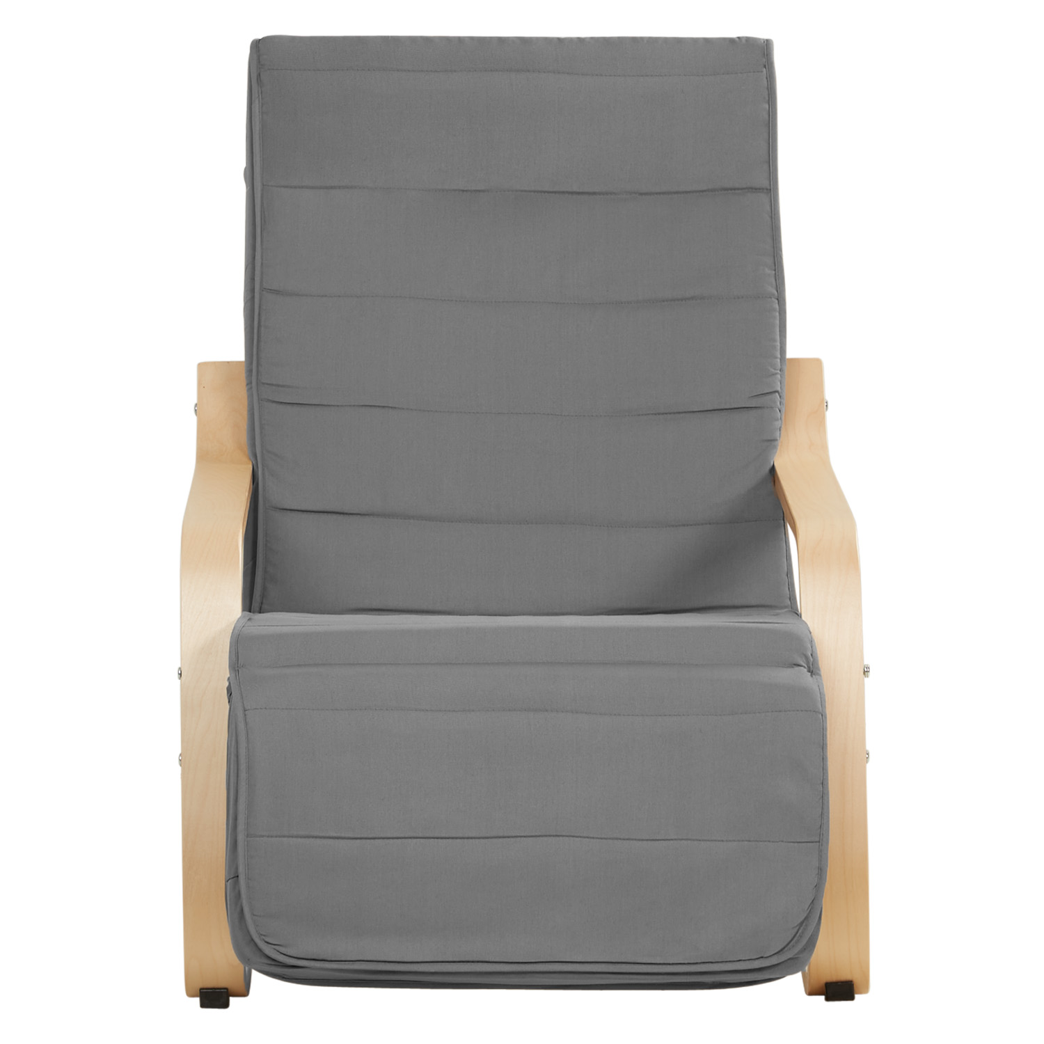 Relaxsessel Grau | with Footrest | Natural Wood | Glider Rocking Chair Nursing Chair Recliner