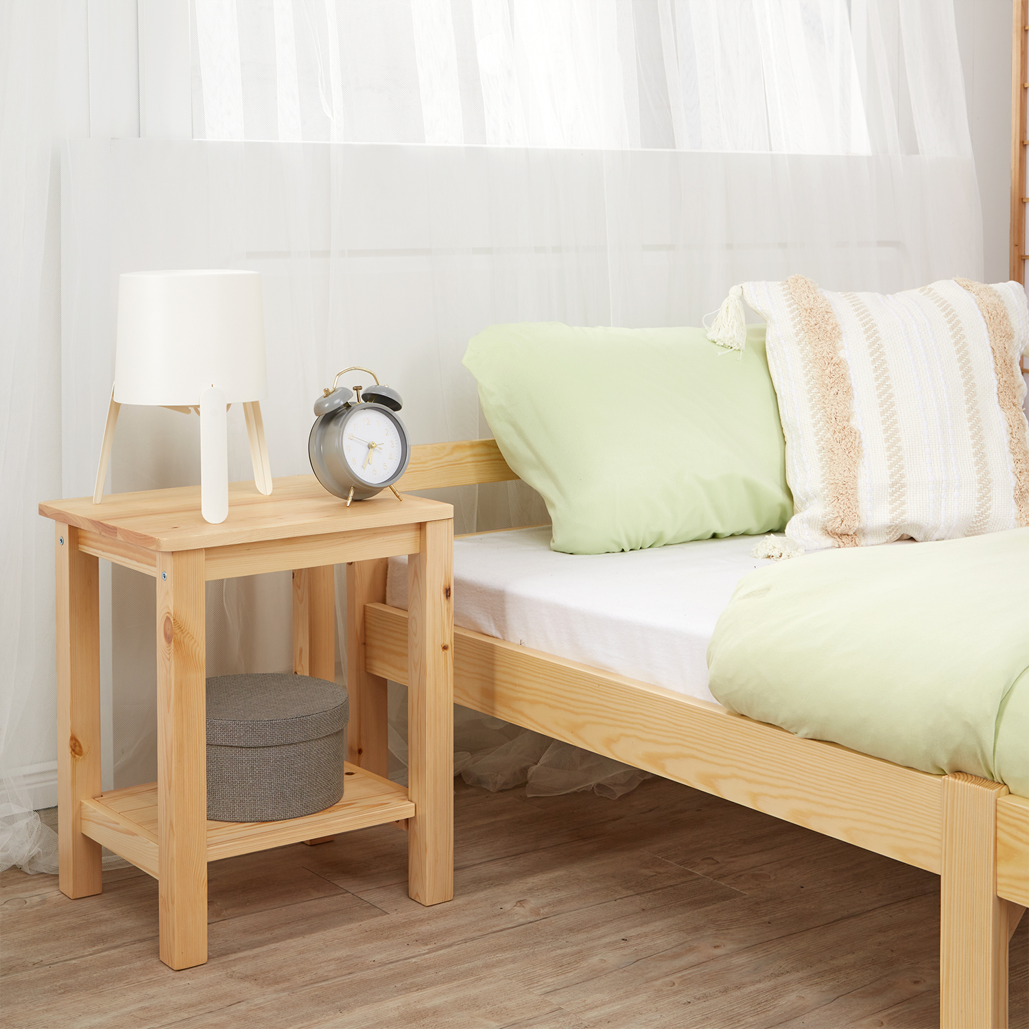 Beistelltisch Nachttisch Holz natur Schlafzimmer Couchtisch Wohnzimmertisch