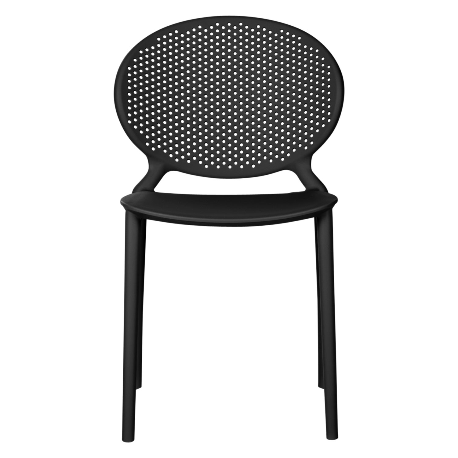 Modern Garden chair Set of 4 Black Camping chairs Outdoor chairs Plastic Stacking chairs Kitchen chairs