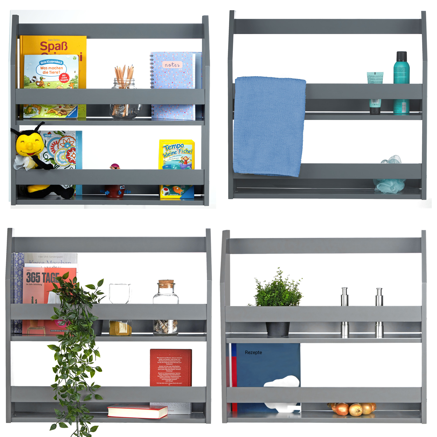 Shelf Wall Shelf Hanging Shelf Bookcase Wood Shelf Wood Grey