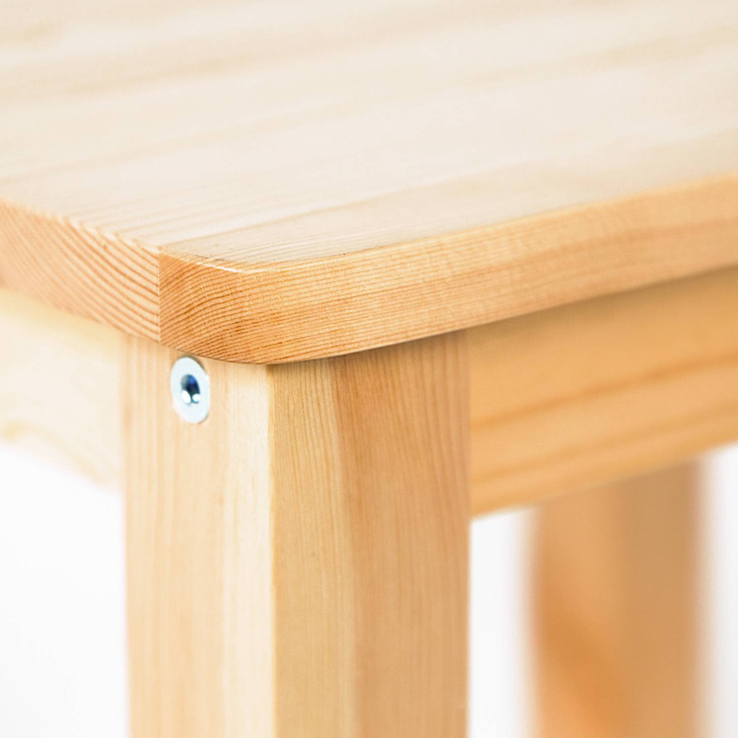 Wooden Stool Set of 2 Seat Stool Pine Wood Solid Table Stool Wardrobe Dining Room Dressing Room