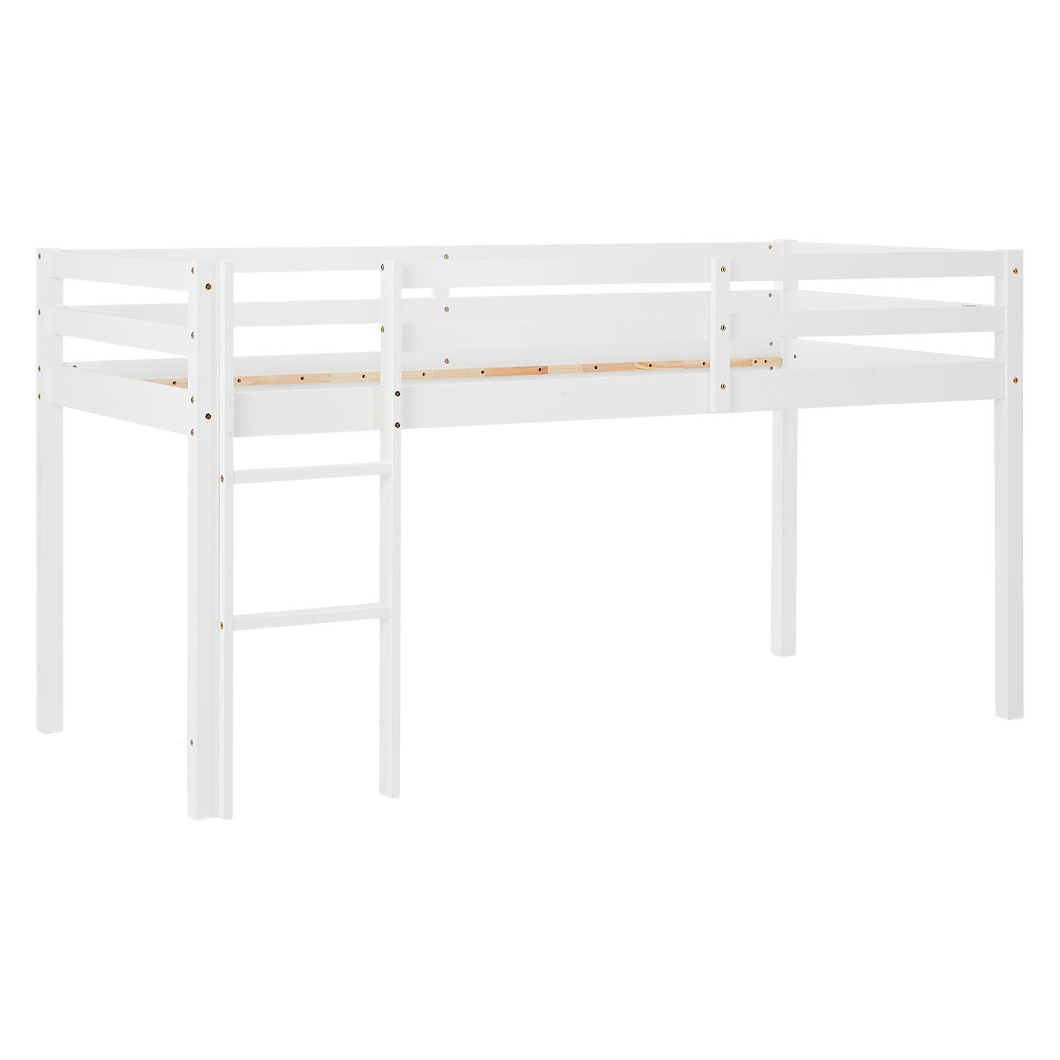 Loft Bed Kids 90x200 cm White Basic | without Slatted Frame