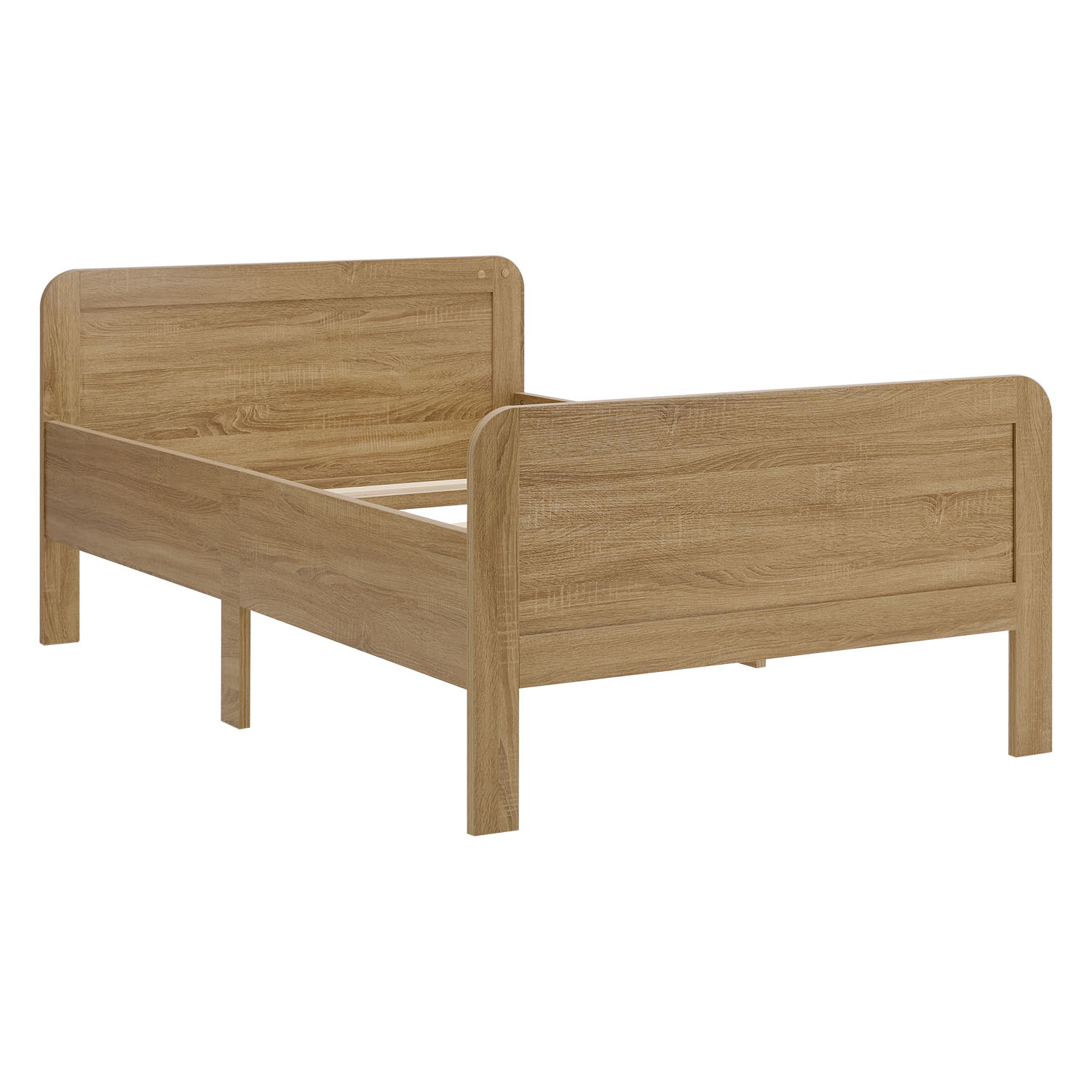 Comfort Bed 120x200 cm Natural | Senior Bed Height Adjustable | Single Bed | Wood | without Slatted Frame