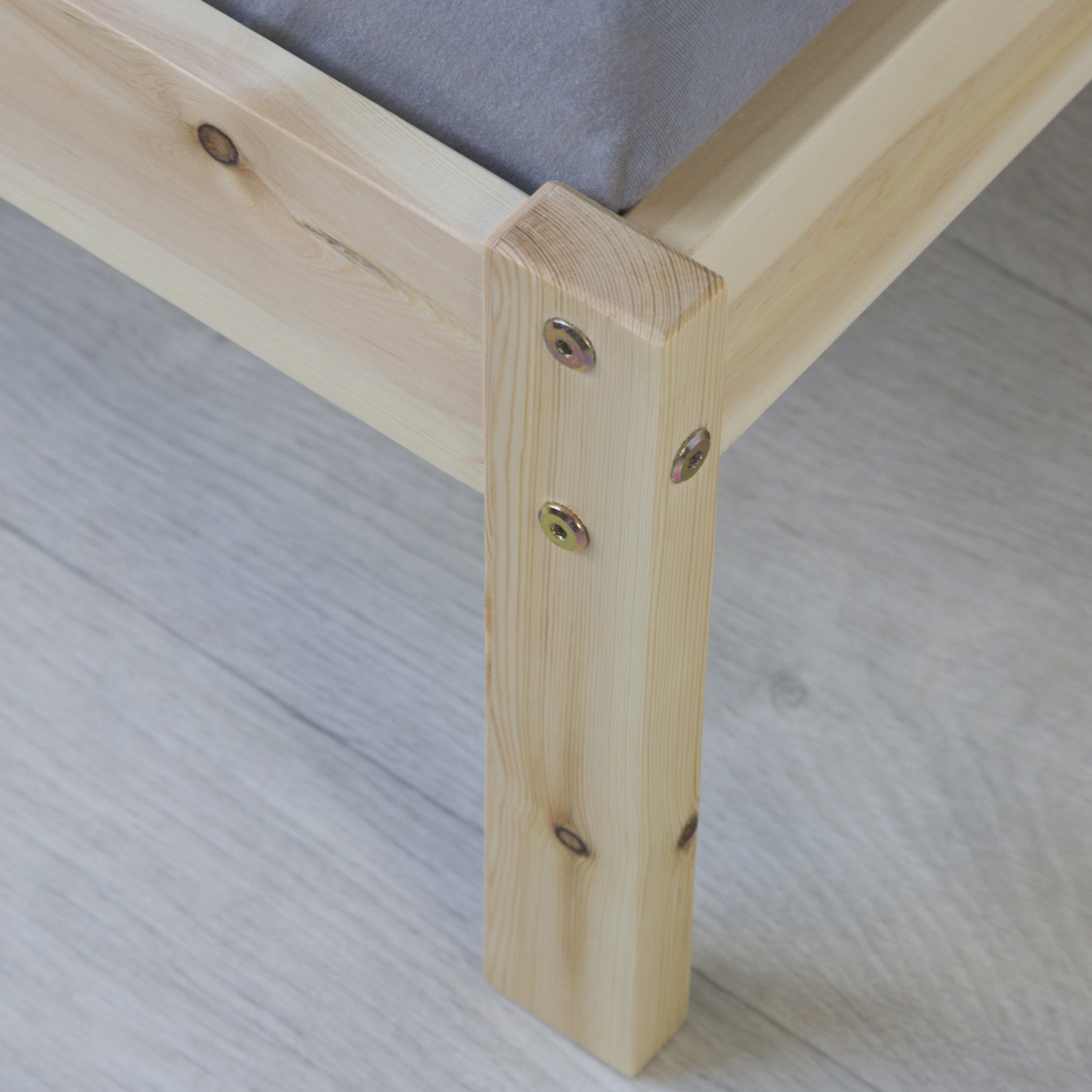 Wooden Bed 140x200 cm Natural – Solid Wood Double Bed with Slatted Base for Teenagers' Rooms, Guest Rooms, and Bedrooms