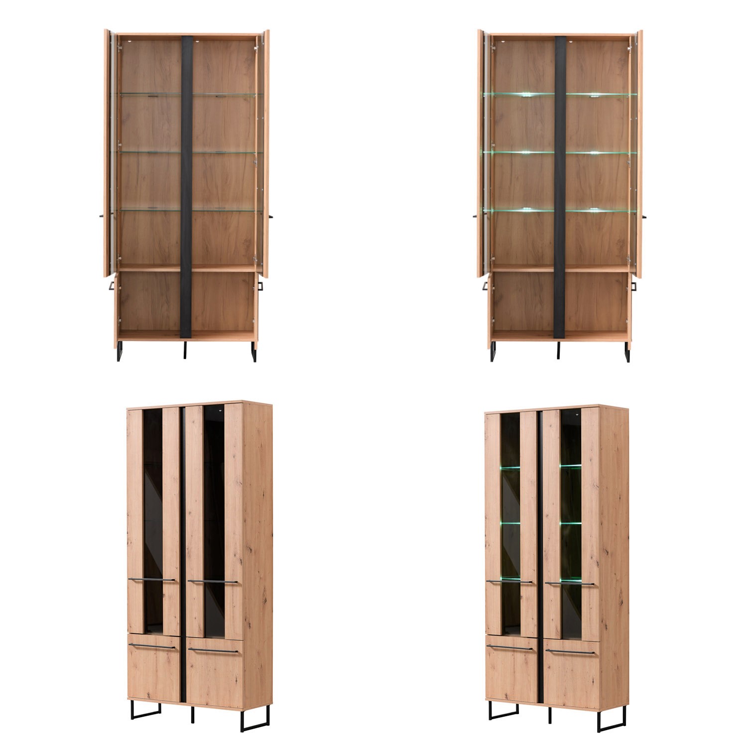 Modern Living Room Unit Cupboard Set Wall Unit TV Set with Storage Entertainment Center Industrial Style