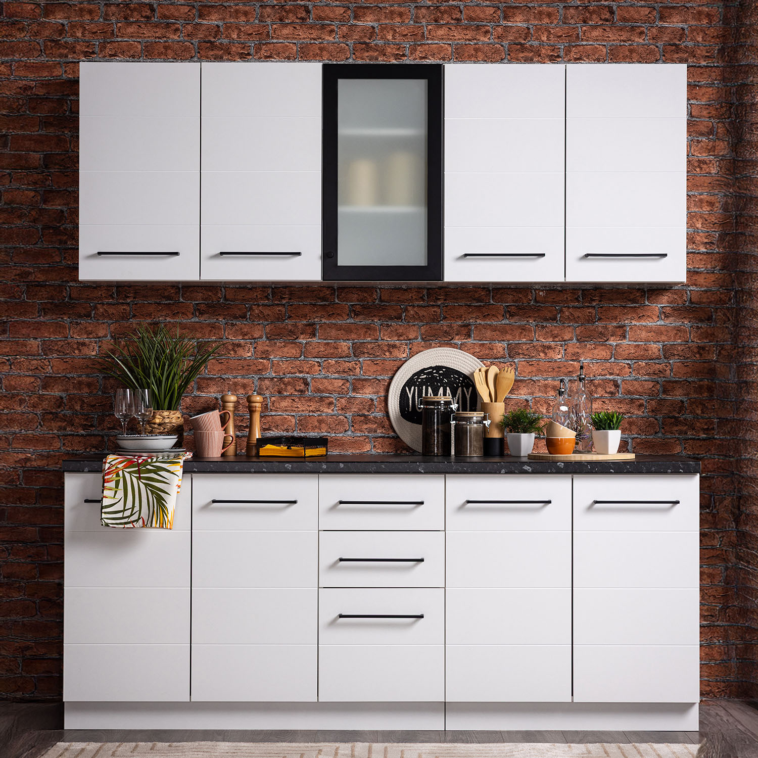 Kitchen Unit without Appliances 200 cm White | Single Kitchen | Mini Kitchen | Kitchen Element