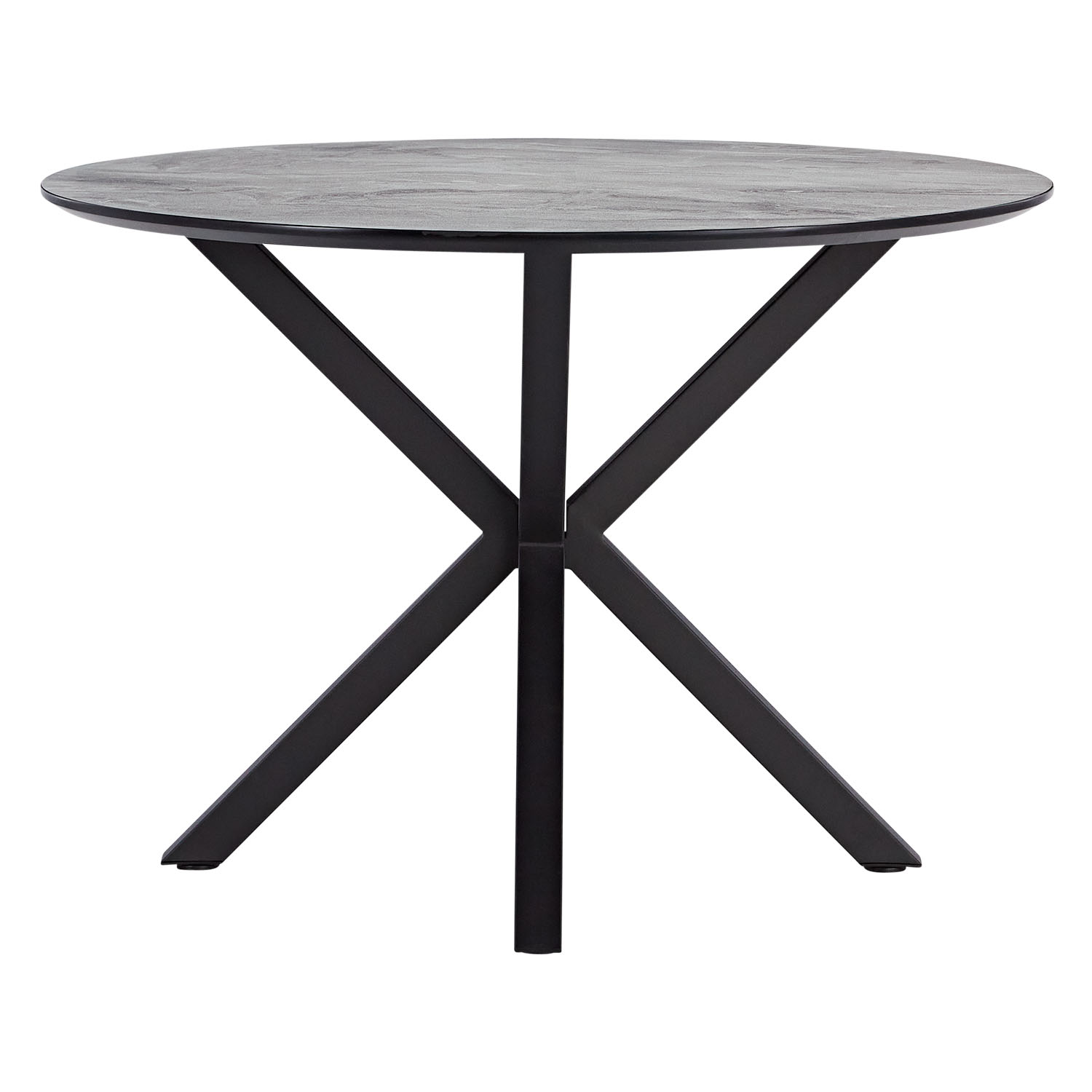 Modern Dining Table Round Ø 110 cm Kitchen Table Black Grey Black Table 8 Seater Industrial Look