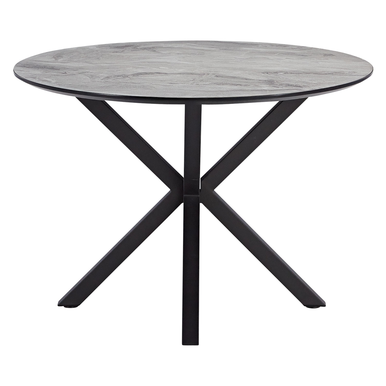 Modern Dining Table Round Ø 110 cm Kitchen Table Black Grey Black Table 8 Seater Industrial Look