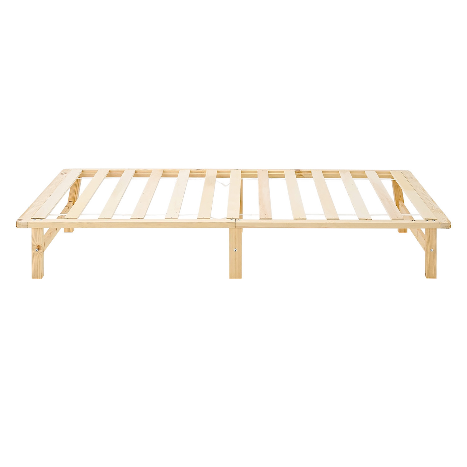 100x200 cm Natural Pallet Bed with Slatted Base – Solid Wood Single Bed for Teenagers', Guest, and Master Bedrooms