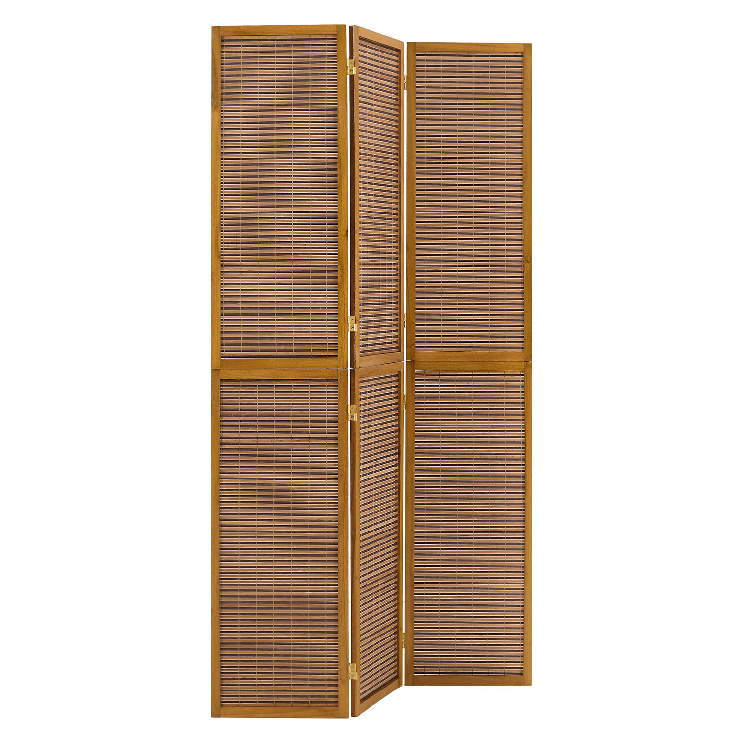 Brown Wooden Screen (3-panel) – Stylish Wooden Room Divider & Privacy Screen