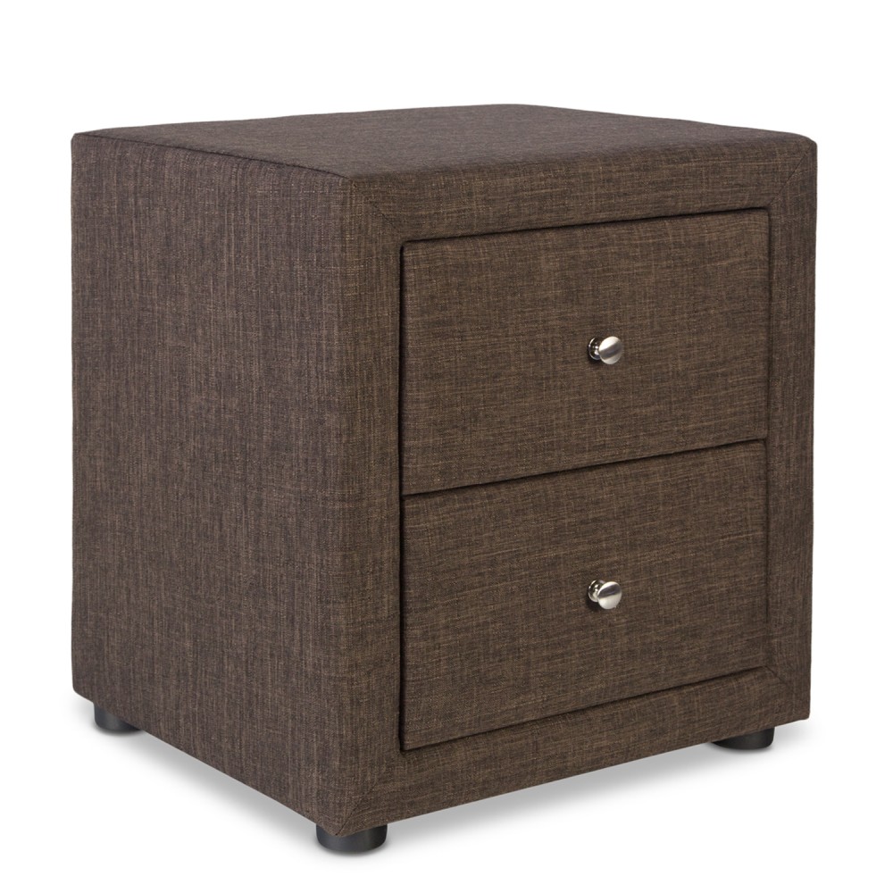 Bedside table nightstand bedroom night chest drawers side table grey fabric
