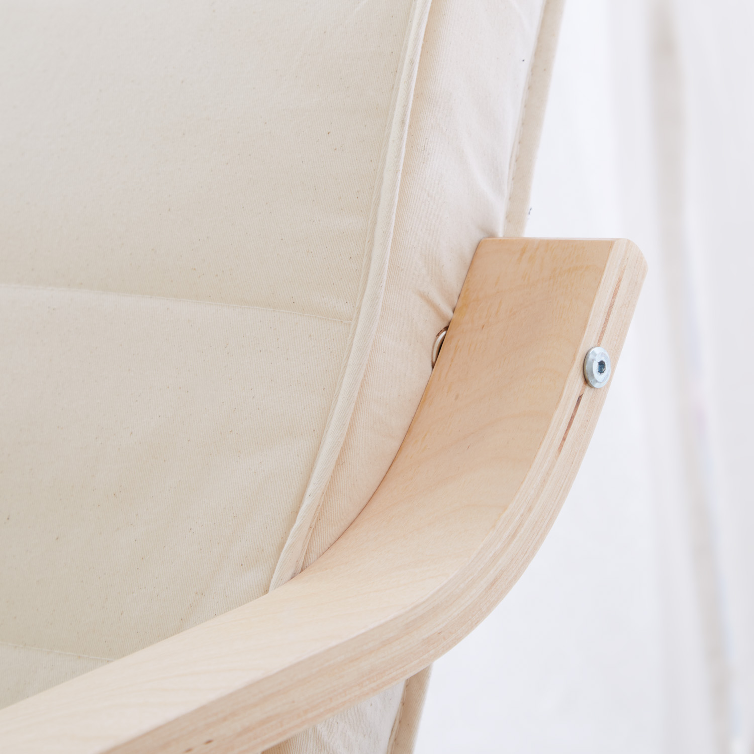 Relaxsessel Natur | with Footrest | Natural Wood | Glider Rocking Chair Nursing Chair Recliner