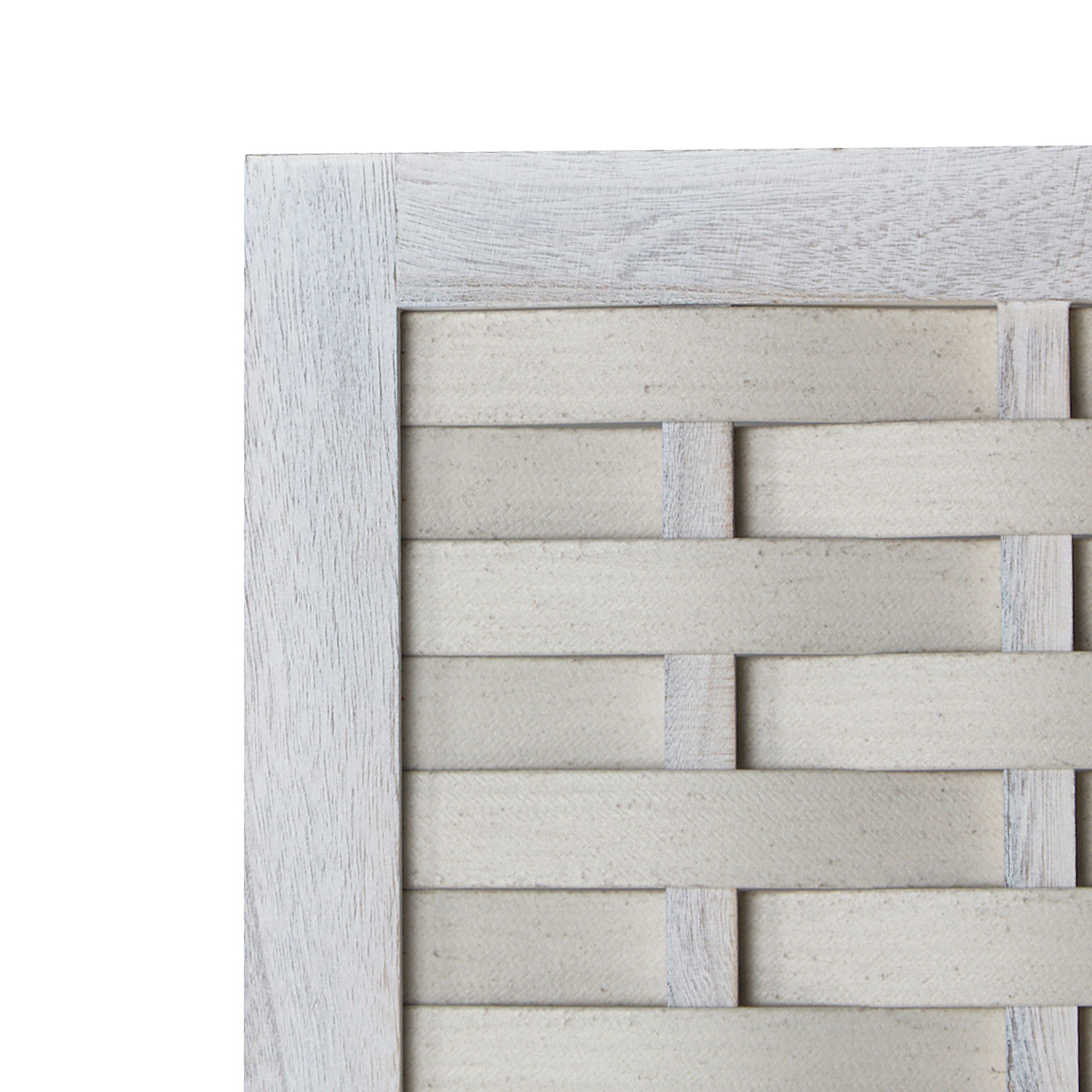 Paravent White Rattan-Style | 3-panel | Wood | Room Divider Partition Privacy Screen