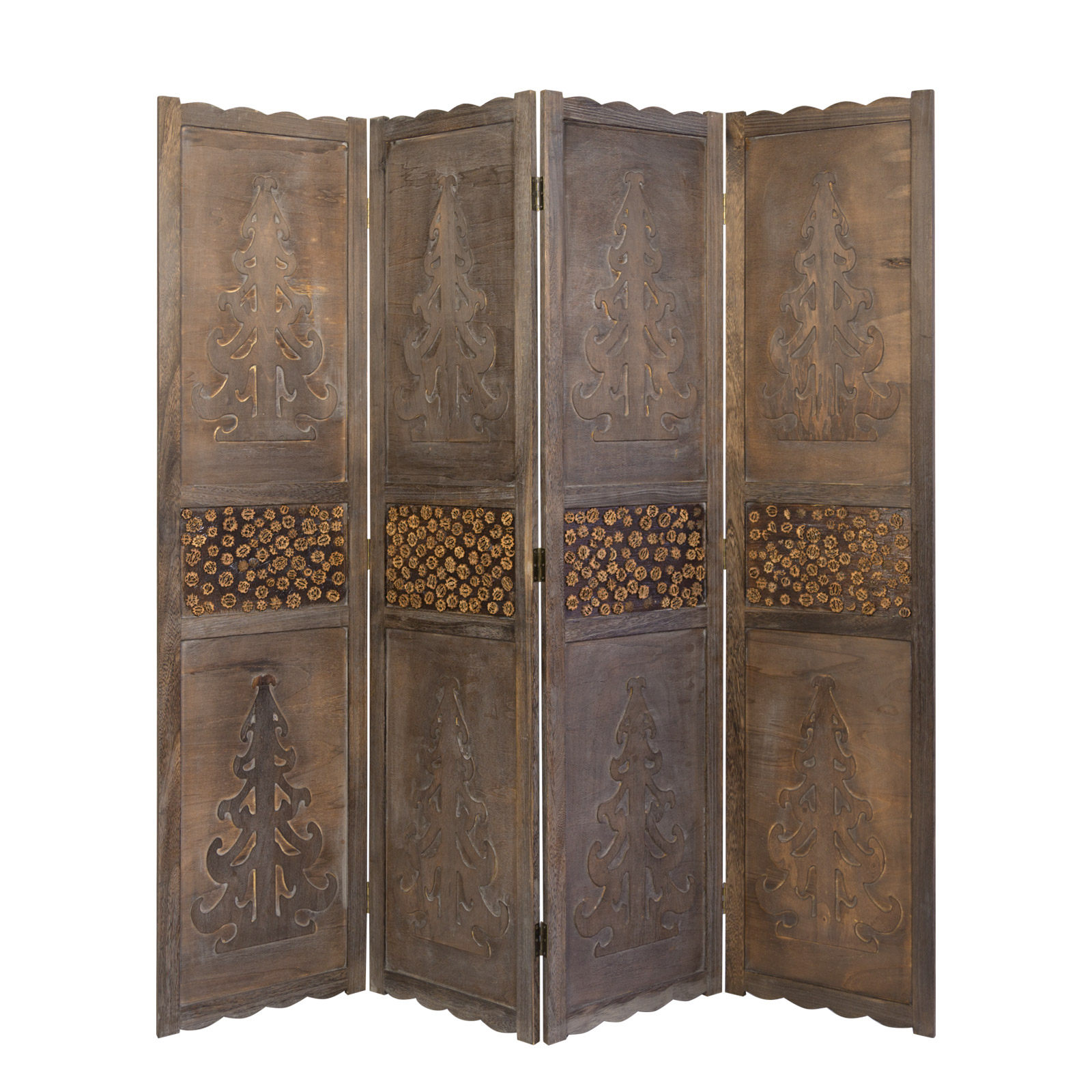 Paravent Brown Decorations | 4-panel | Wood | Room Divider Partition Privacy Screen