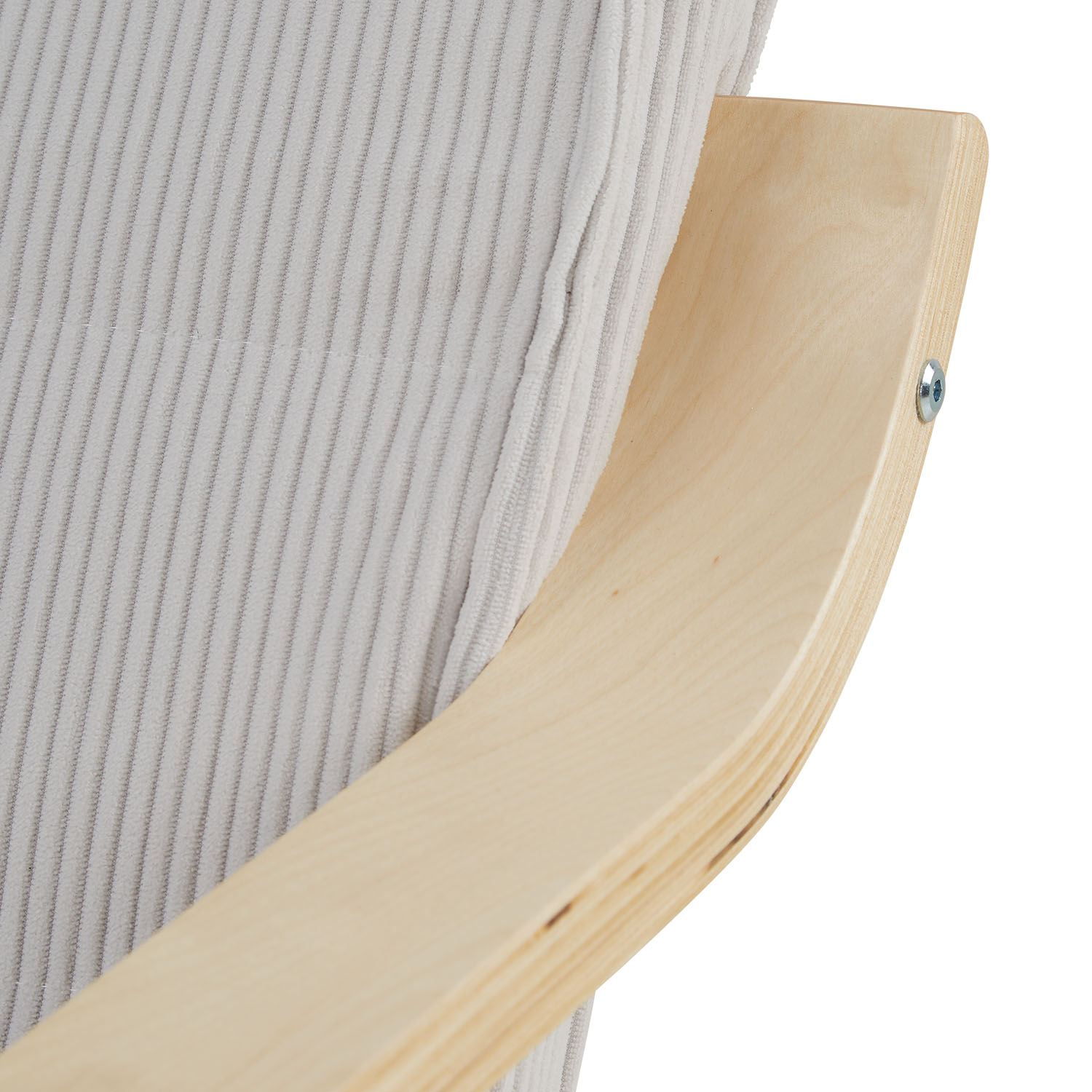 Relaxsessel Corduroy Grey | with Footrest | Natural Wood | Glider Rocking Chair Nursing Chair Recliner