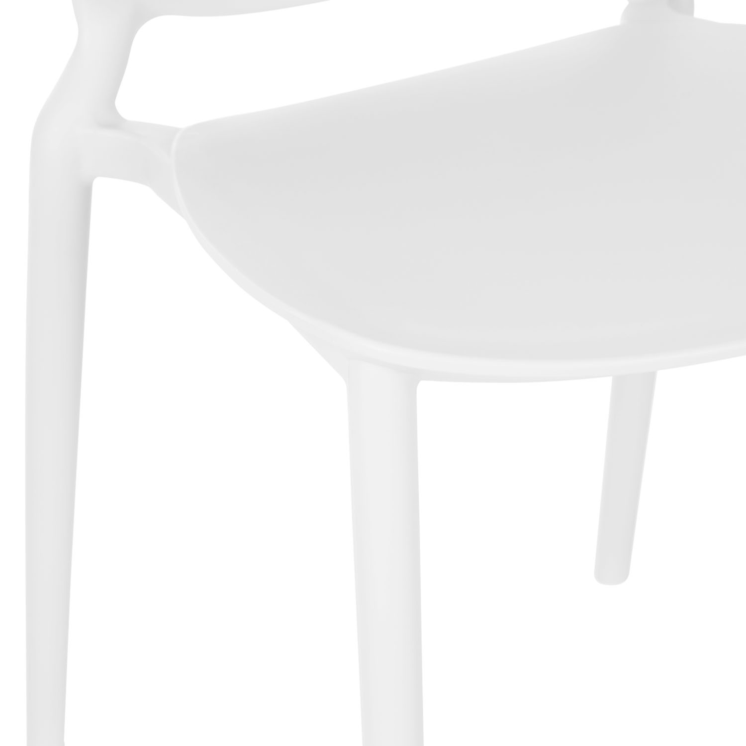 Modern Garden chair Set of 4 White Camping chairs Outdoor chairs Plastic Stacking chairs Kitchen chairs
