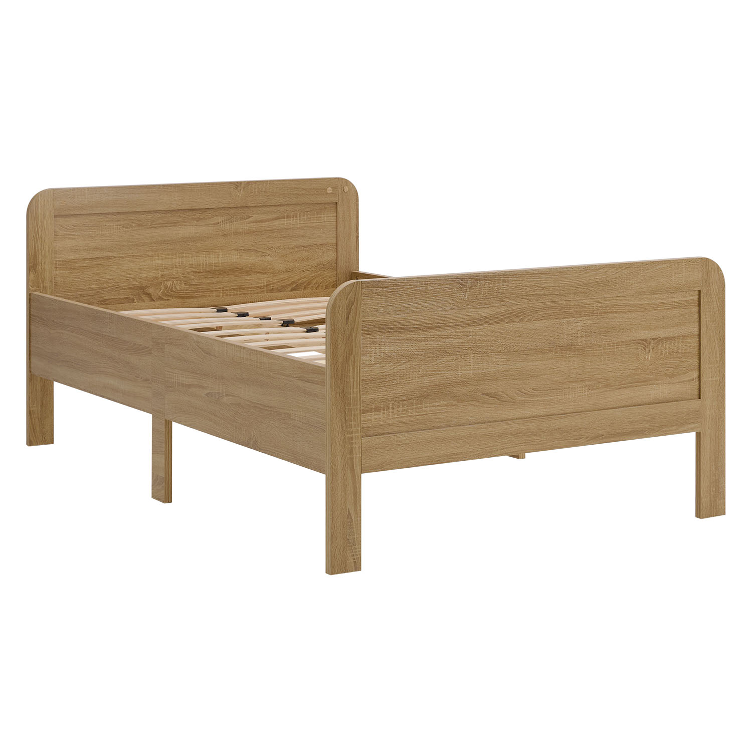 Comfort Bed 120x200 cm Natural | Senior Bed Height Adjustable with Slatted Frame | Double Bed | Wood