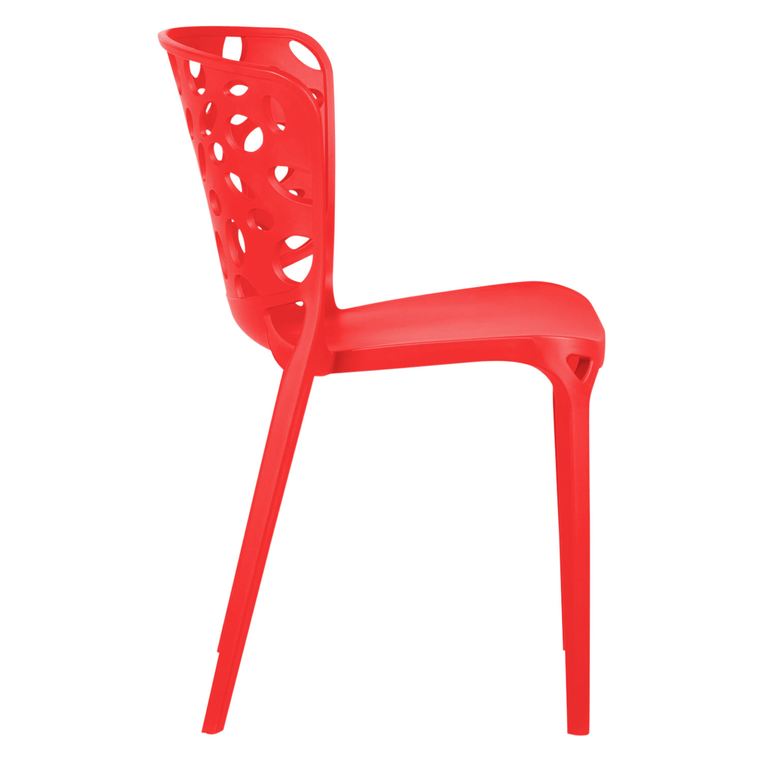 Chaise de jardin Lot de 2 Moderne Rouge Chaises design Plastique Chaises exterieur Chaises empilable Chaise de cuisine