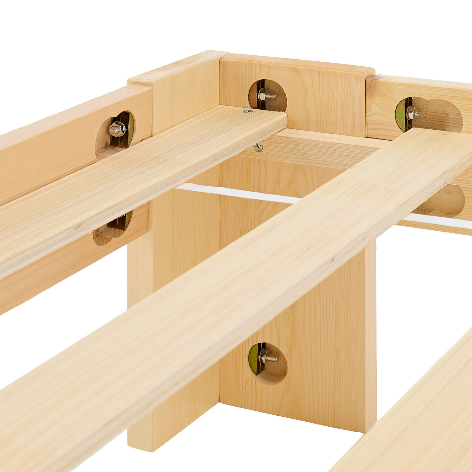 Wooden Bed 90x200 cm, Natural | Single Bed with 2 Underbed Drawers | Incl. Slatted Base | Solid Wood | Child, Teen & Guest Bedroom