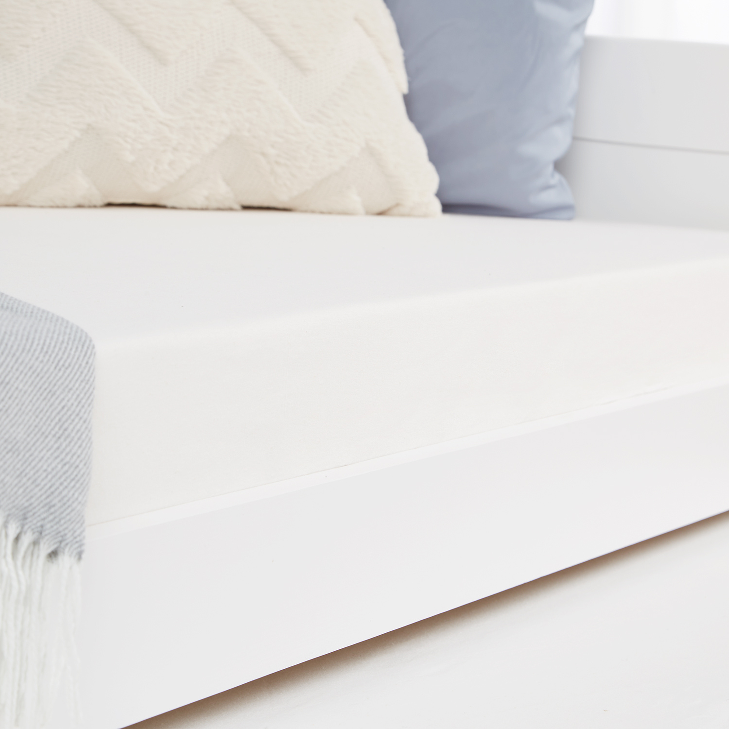 Wooden Bed 90x200 cm White | Extends to a Double Bed | Bunk Bed | With Slatted Base | Pull-Out Bed, Functional Bed, Duo Bed