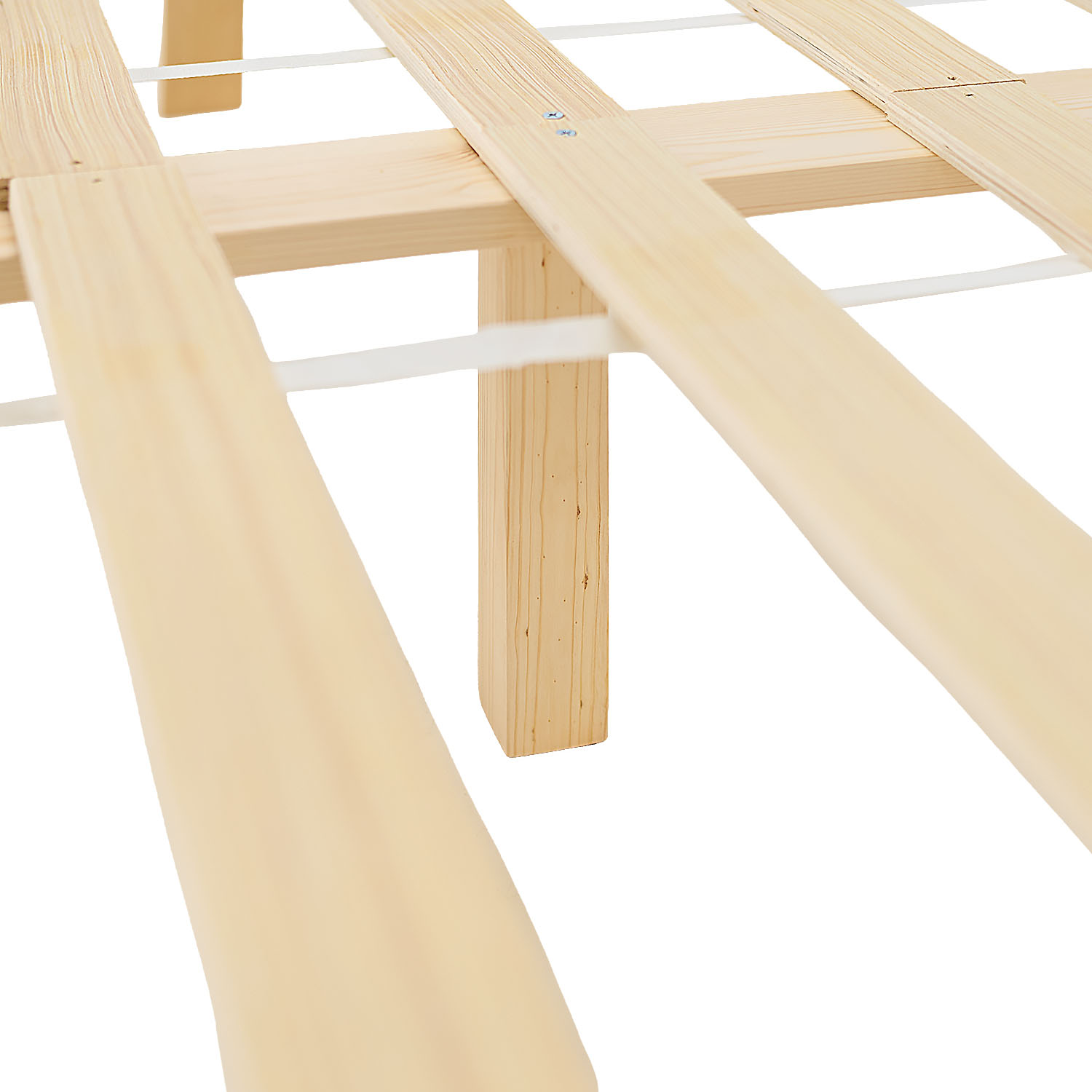 Wood Bed 160x200 cm Natural | Double Bed | with Slatted Frame | Solid | Kids Youth Guest Bedroom