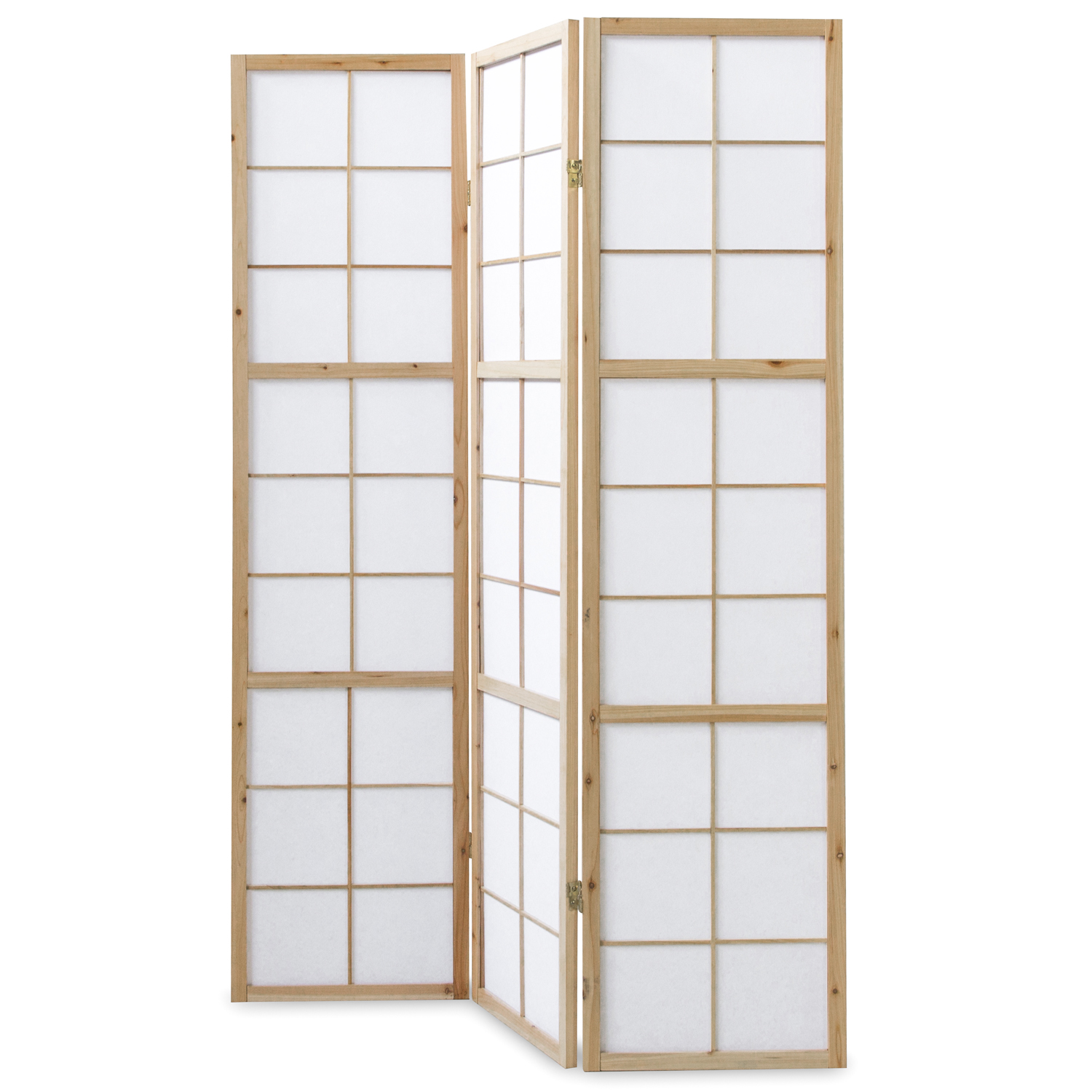 3-Panel Shoji Screen – Natural – Wooden Room Divider & Privacy Screen with White Rice Paper