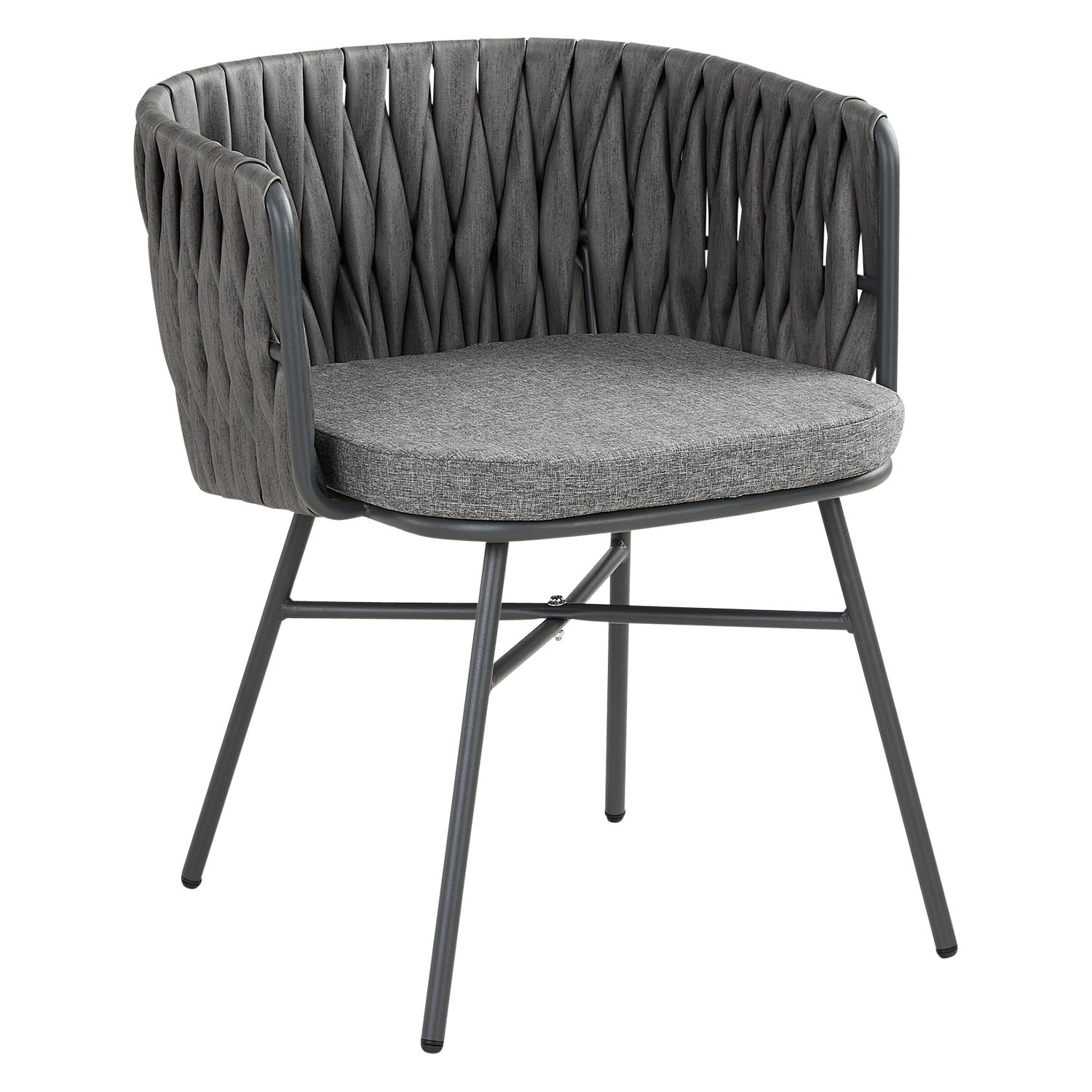 Garden furniture set Garden table and 2 chairs Bistro set Rattan Grey Outdoor table and chairs Lounge chair Patio set