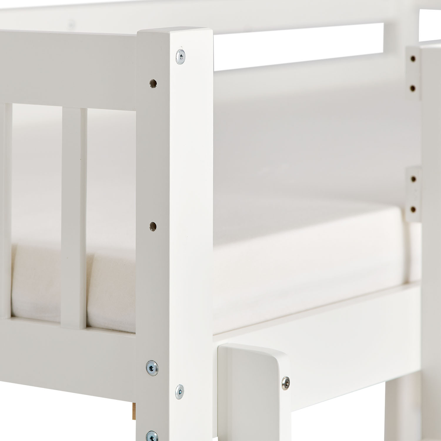 Bunk Bed 90x200 cm White | Kids Bed with Slatted Frame | Fall Protection | Convertible | Massif pine wood