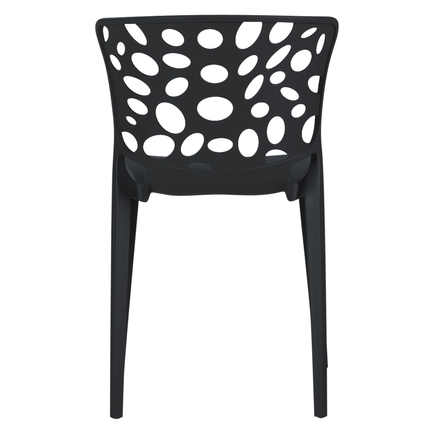 Chaise de jardin Lot de 4 Moderne Noir Chaises design Plastique Chaises exterieur Chaises empilable Chaise de cuisine