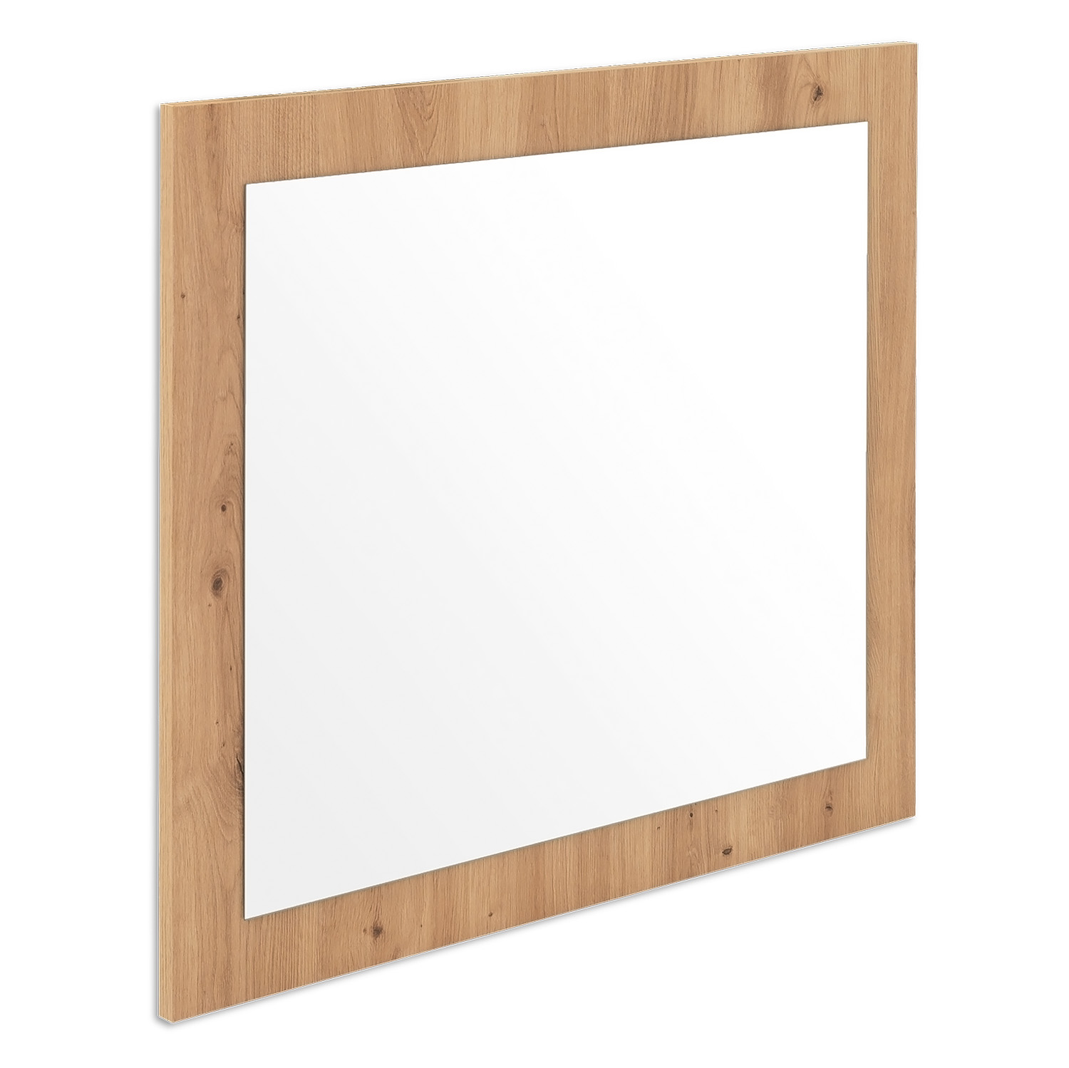 Large Rectangular Wall Mirror 80x70 cm Oak Effect Wooden Frame Artisan Oak Hallway Bedroom Living Room Mirror