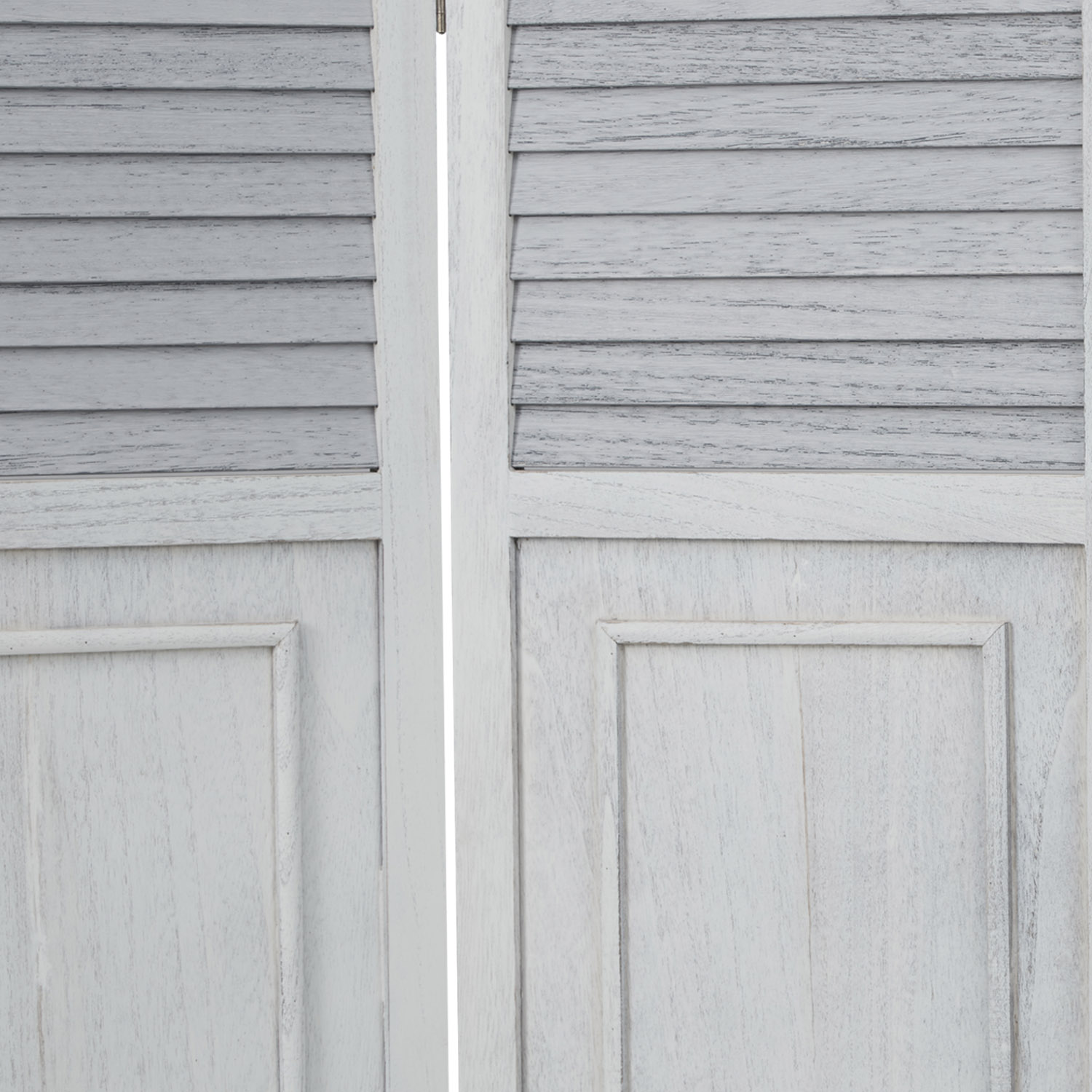 Paravent Gray Wooden Slats | 3-panel | Wood | Room Divider Partition Privacy Screen