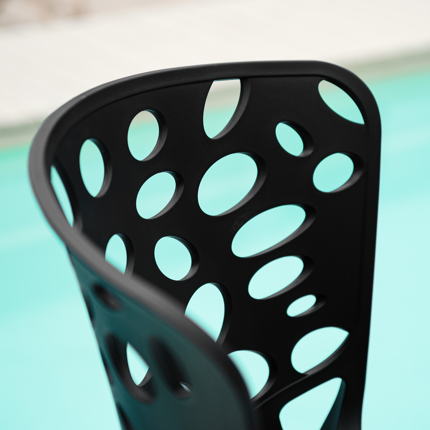 Garden chair Set of 6 Modern Black Camping chairs Outdoor chairs Plastic Stacking chairs Kitchen chairs