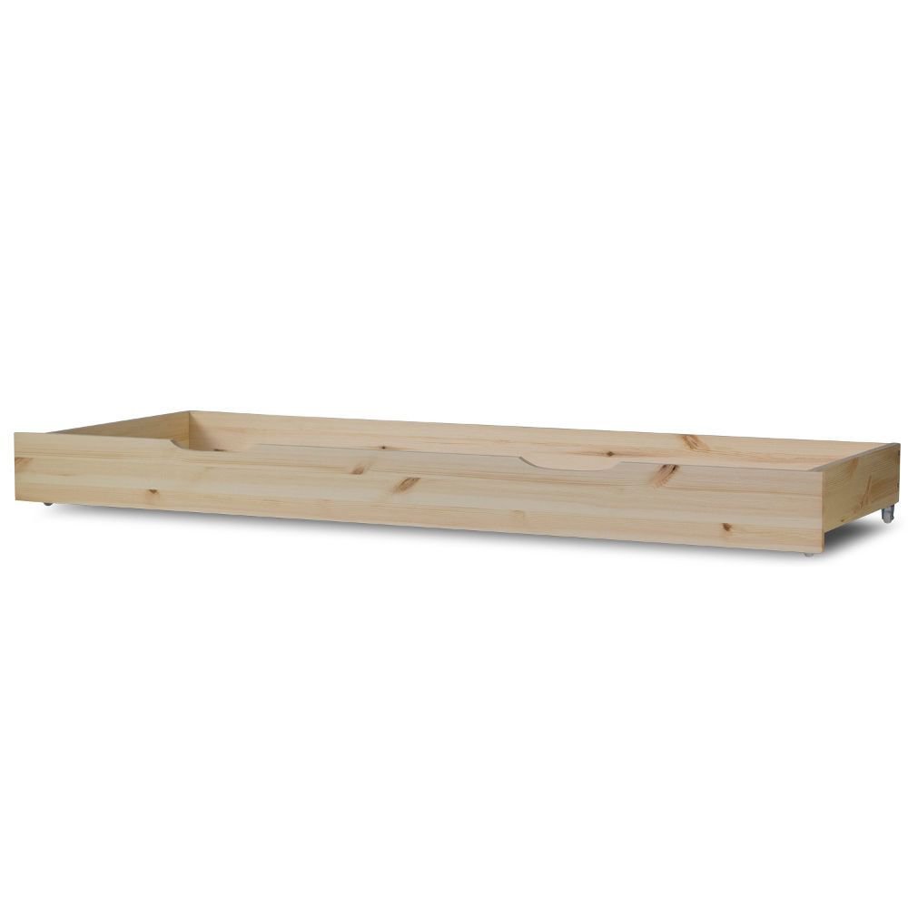 Wooden Bed Drawer Pull-Out Bed Box Storage with Castors Natural
