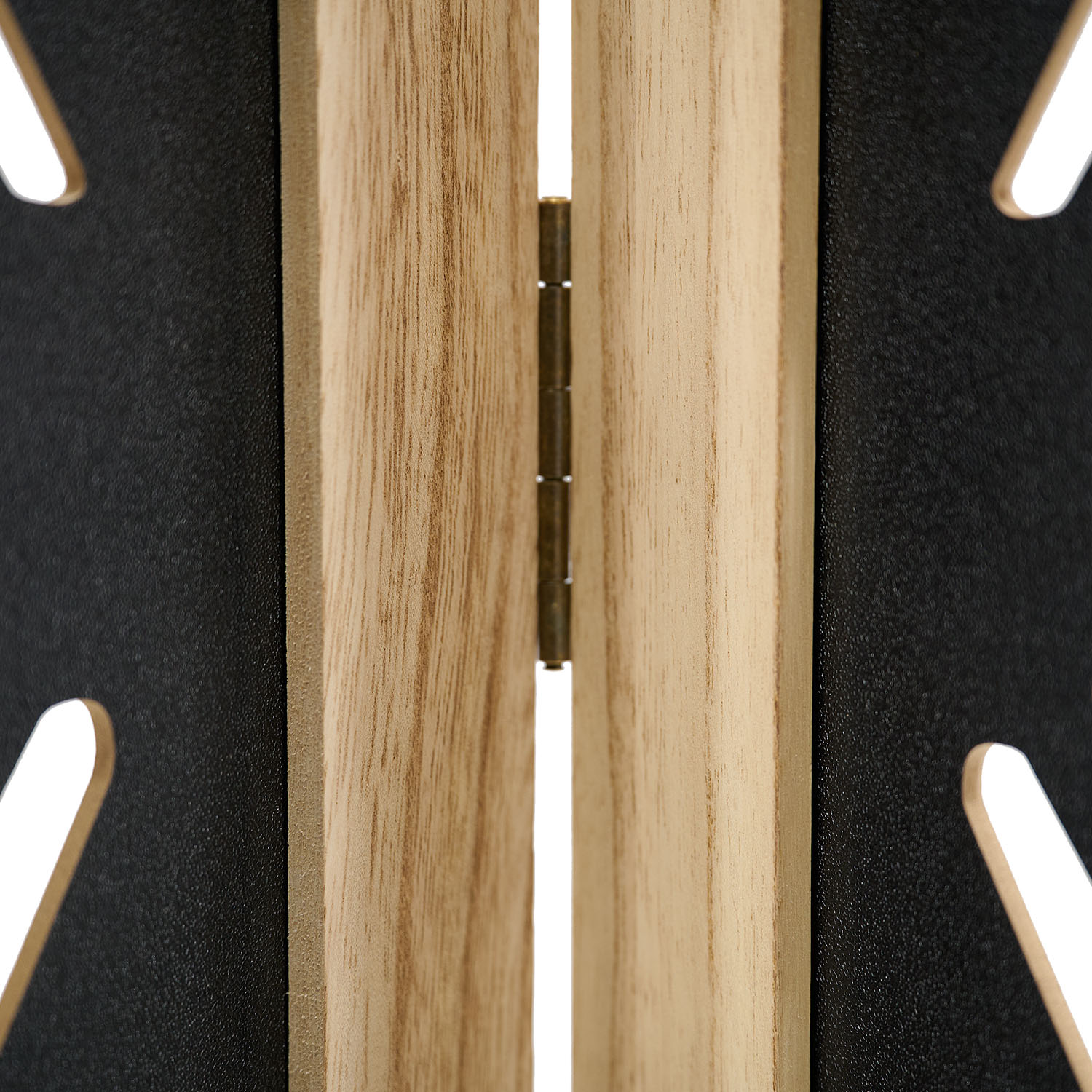 3-Panel "Nature" Folding Screen – Room Divider with Black Accents