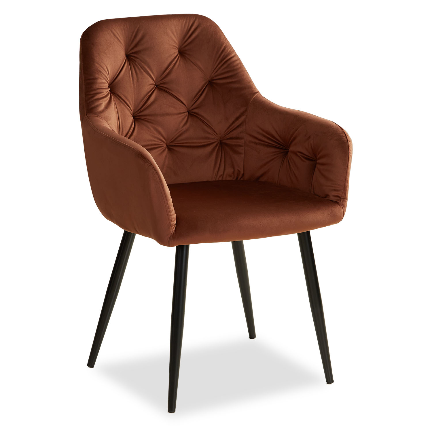 Upholstered Chair Velvet Brown | single | with Armrests | Kitchen Dining Room Office