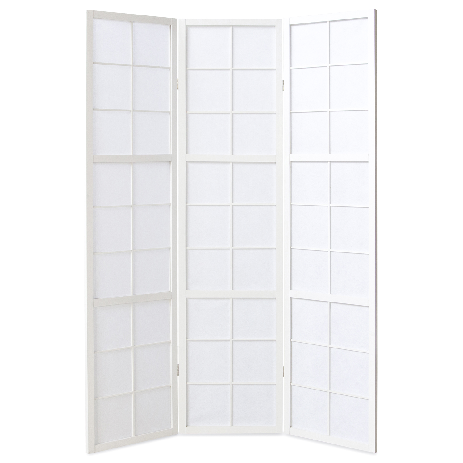 White Shoji Rice Paper Screen | 3-panel | Wood | Room Divider, Partition, Privacy Screen