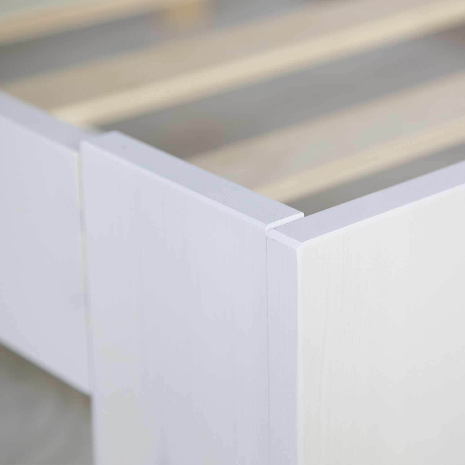 Double Bed with Mattress and Slatted Frame 140x200 Bed White Solid Pine Bedstead Wooden Bed Futon Bed