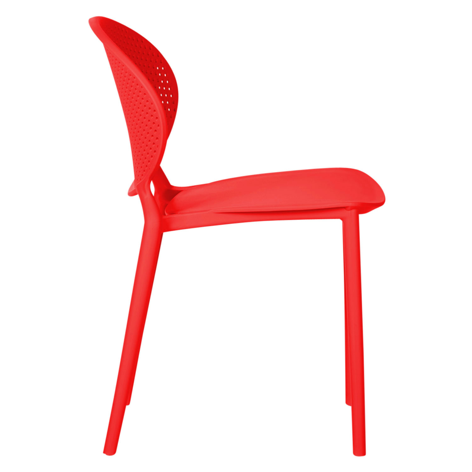 Modern Garden chair Set of 4 Red Camping chairs Outdoor chairs Plastic Stacking chairs Kitchen chairs