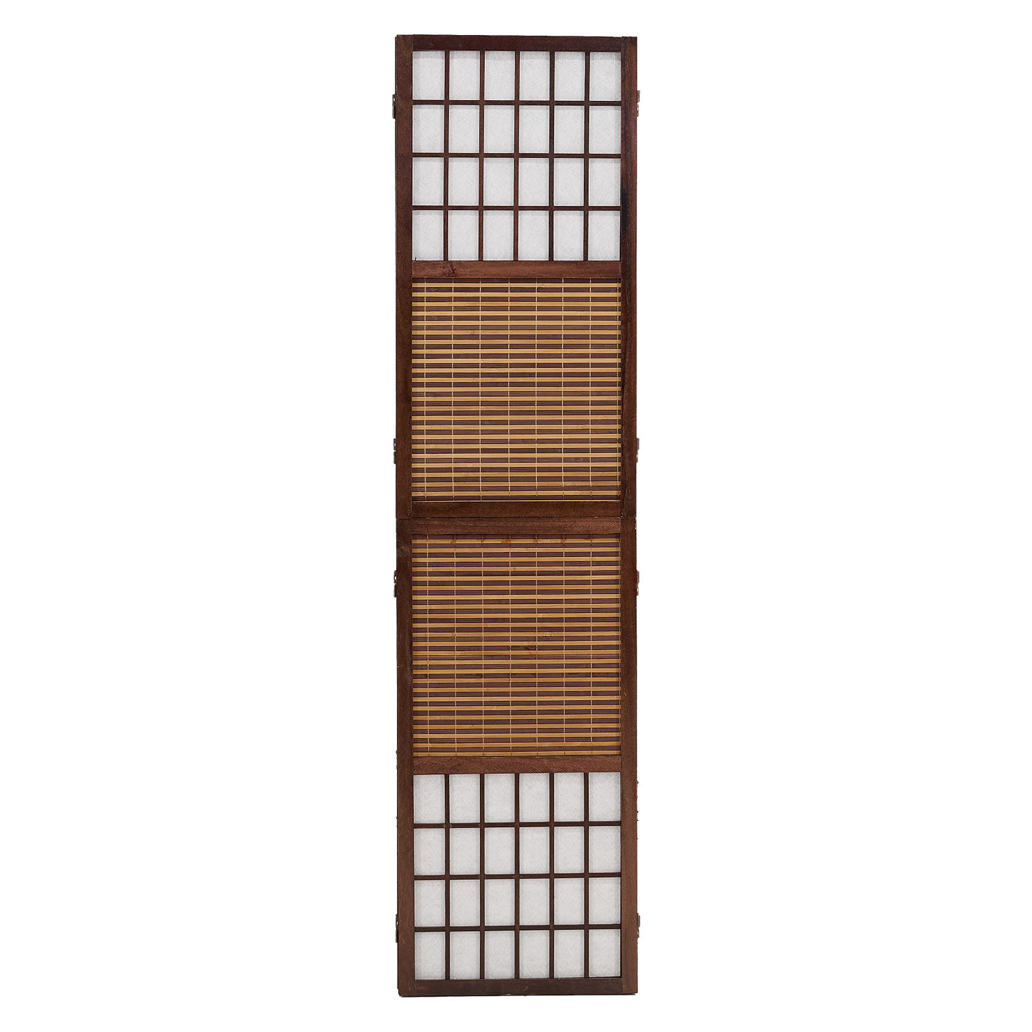 Brown Bamboo & Shoji Screen – 4-panel wooden screen