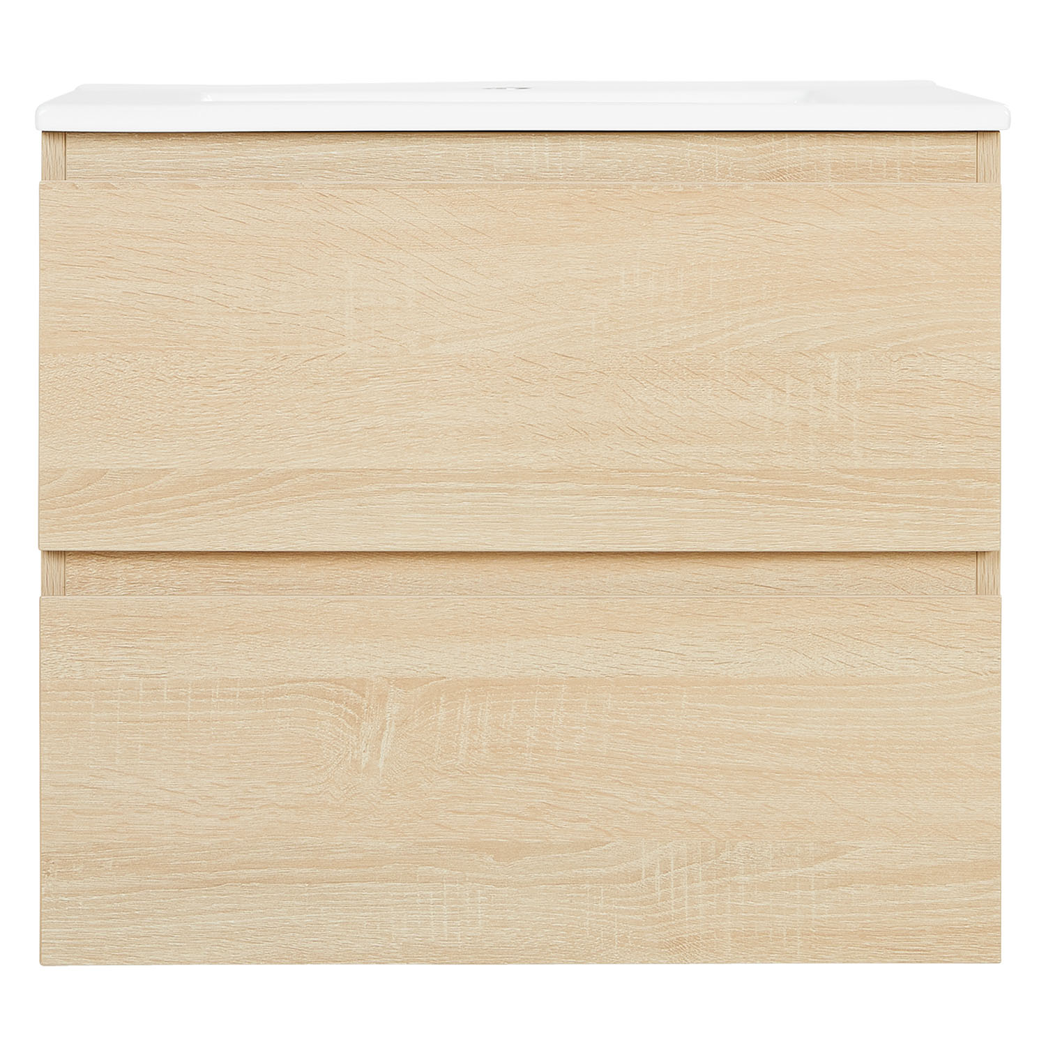 Bathroom mirror and cabinet 60 cm Natural Wood Oak Storage Vanity unit Bathroom furniture Sink unit Washroom wall cabinet