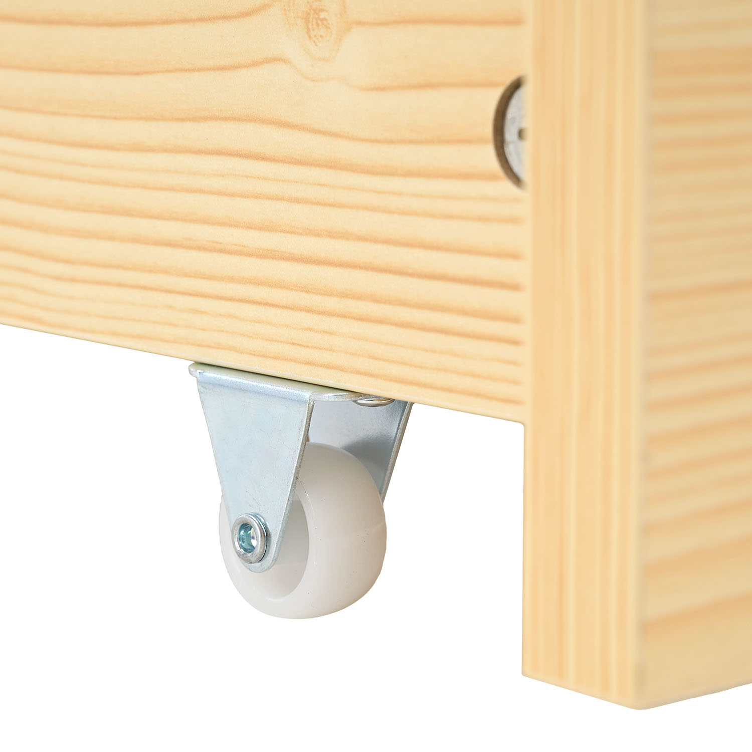 Wooden Bed 90x200 cm, Natural | Single Bed with 2 Underbed Drawers | Incl. Slatted Base | Solid Wood | Child, Teen & Guest Bedroom