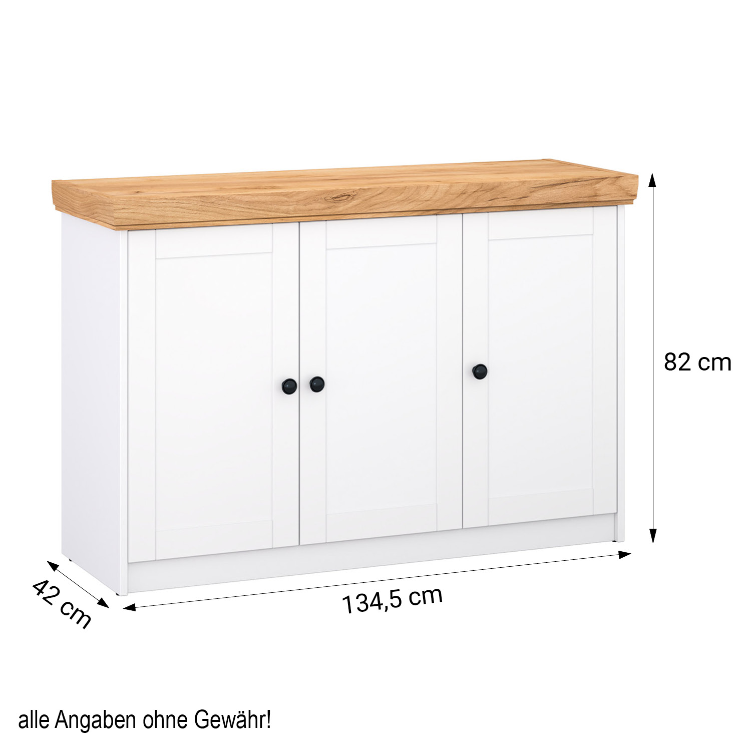 Sideboard Chest of Drawers Living Room Solid Cupboard Wood White Oak