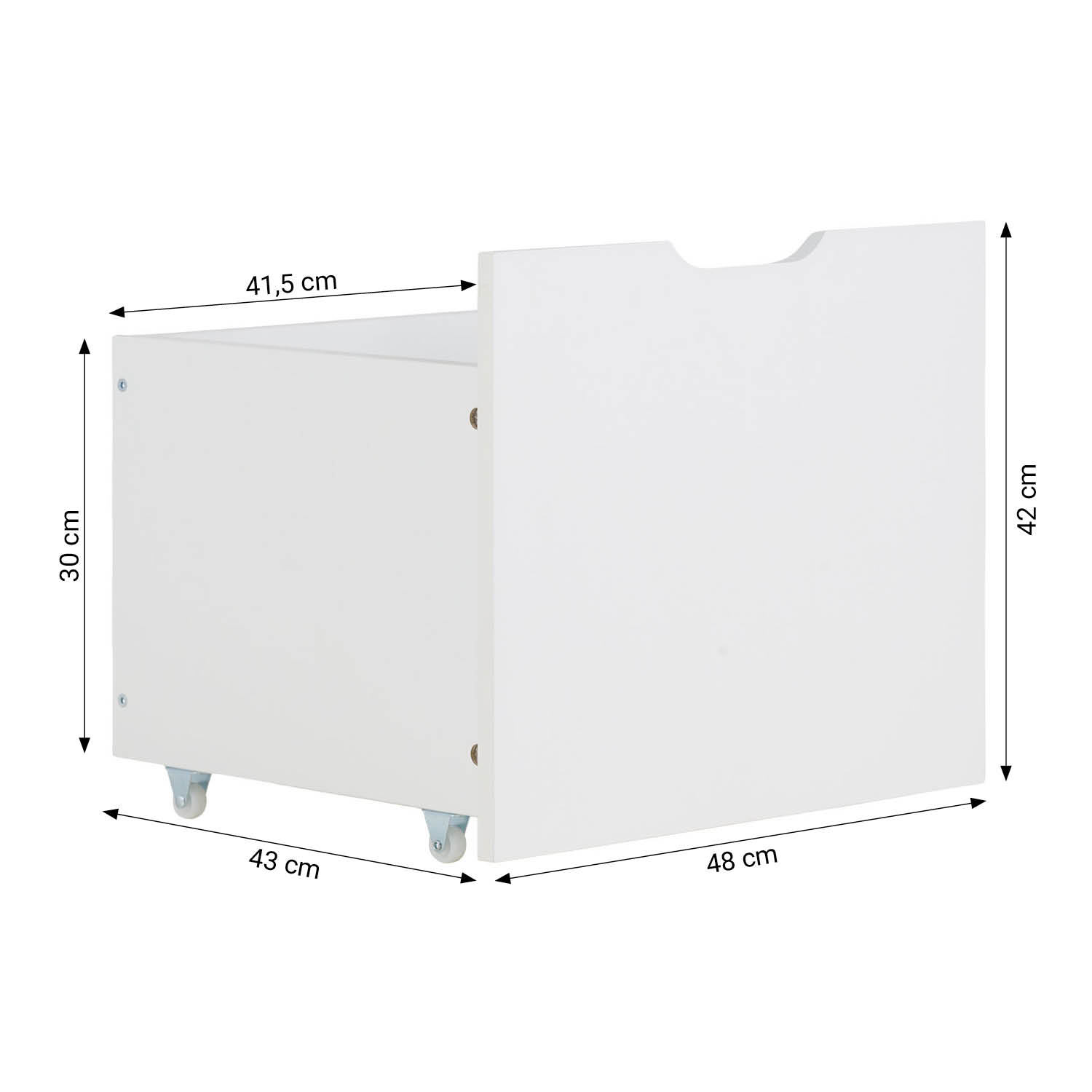 Under Bed Storage for Cabin Bed Wooden Bed Drawer White Below Bed Storage Unit Organizer Pull-out Bed Box