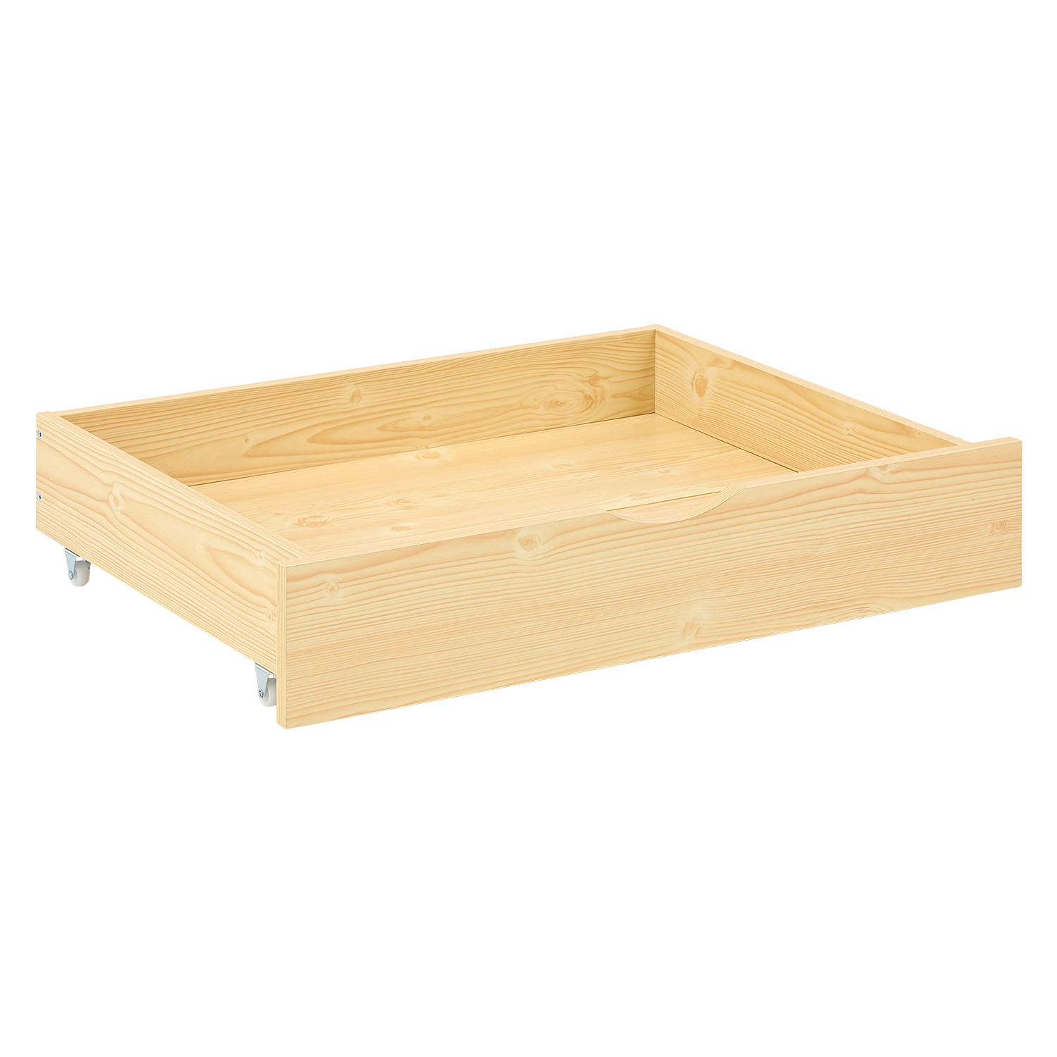 Set of 2 Natural Bed Drawers – Rollable bed drawers with plenty of storage space | Quiet, sturdy, and space-saving